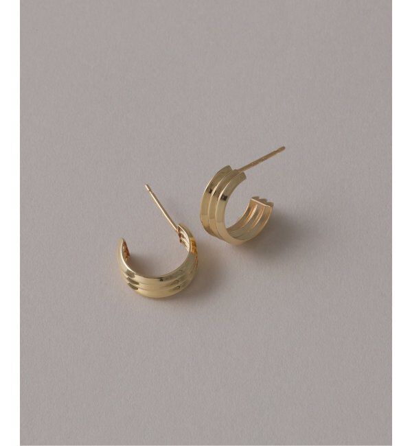 Lilas by Spick&Span「ダブルV線フープピアス K10（両耳）」|ピアス|