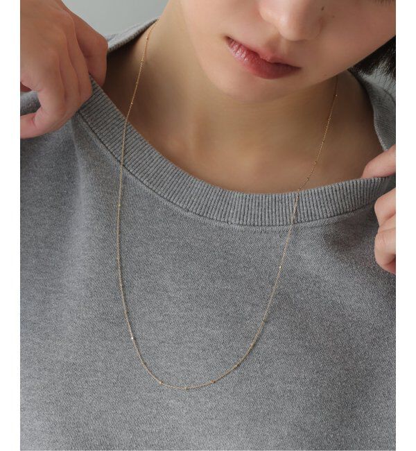Lilas by Spick&Span「グリッターチェーン65cmネックレス K10」|ネックレス|