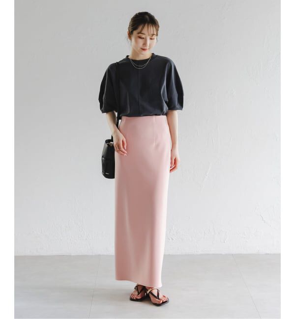 NOBLE「《追加》【洗える】コンフォートジャージーライクタイトスカート 4」|スカート|