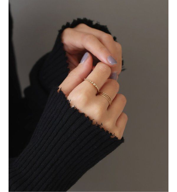 Lilas by Spick&Span「テクスチャー3本リング K10」|リング|