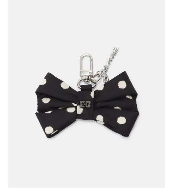U by SPICK&SPAN「GANNI / ガニー Bow Charm Printed Nylon」|キーケース|ブラック