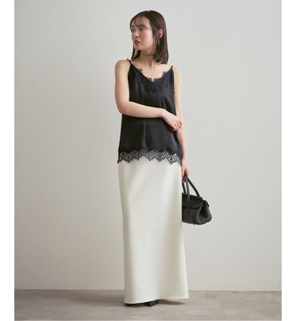 NOBLE「《追加》リバーレーストリミングサテンキャミソール3」|キャミソール|