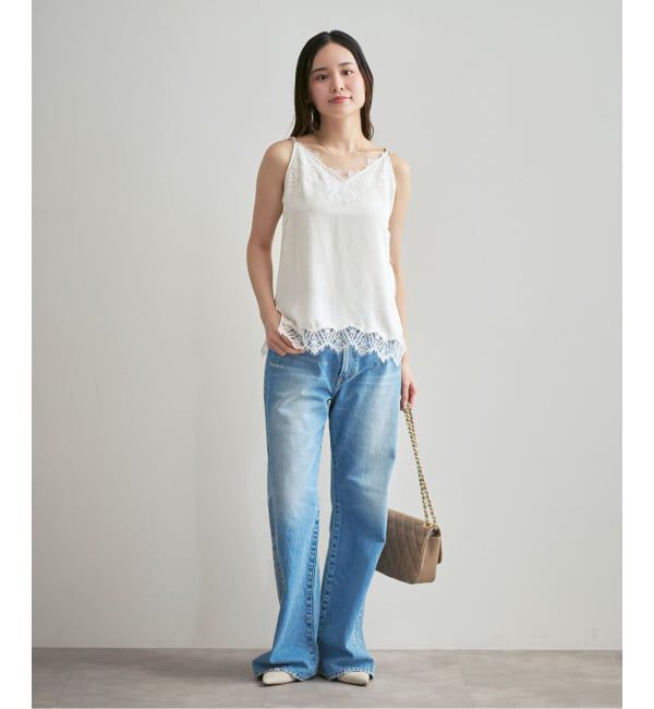 NOBLE「《追加》リバーレーストリミングサテンキャミソール3」|キャミソール|