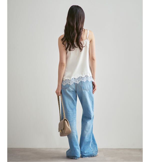 NOBLE「《追加》リバーレーストリミングサテンキャミソール3」|キャミソール|