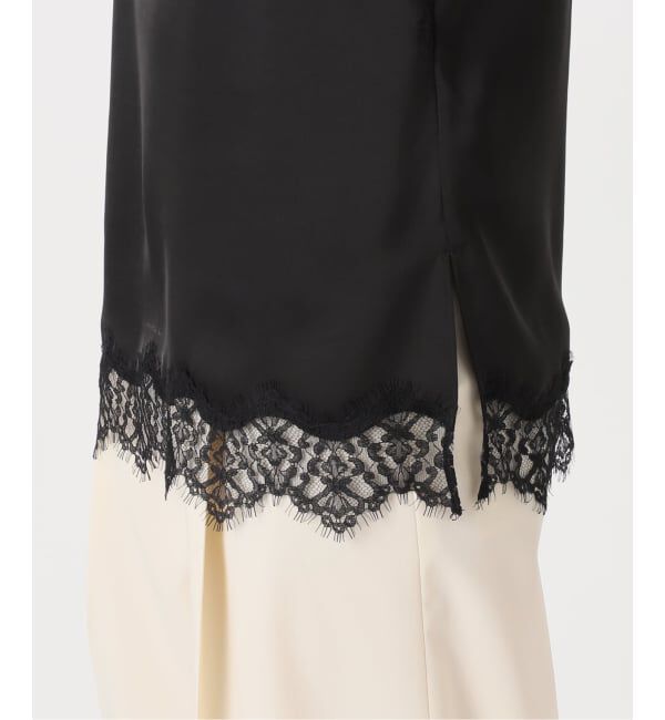 NOBLE「《追加》リバーレーストリミングサテンキャミソール3」|キャミソール|