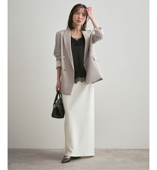 NOBLE「《追加》リバーレーストリミングサテンキャミソール3」|キャミソール|