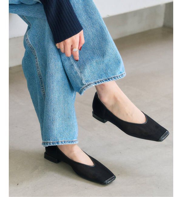  「《追加予約2》スクエアトゥキャップセミシアーフラット」|その他|ブラック C