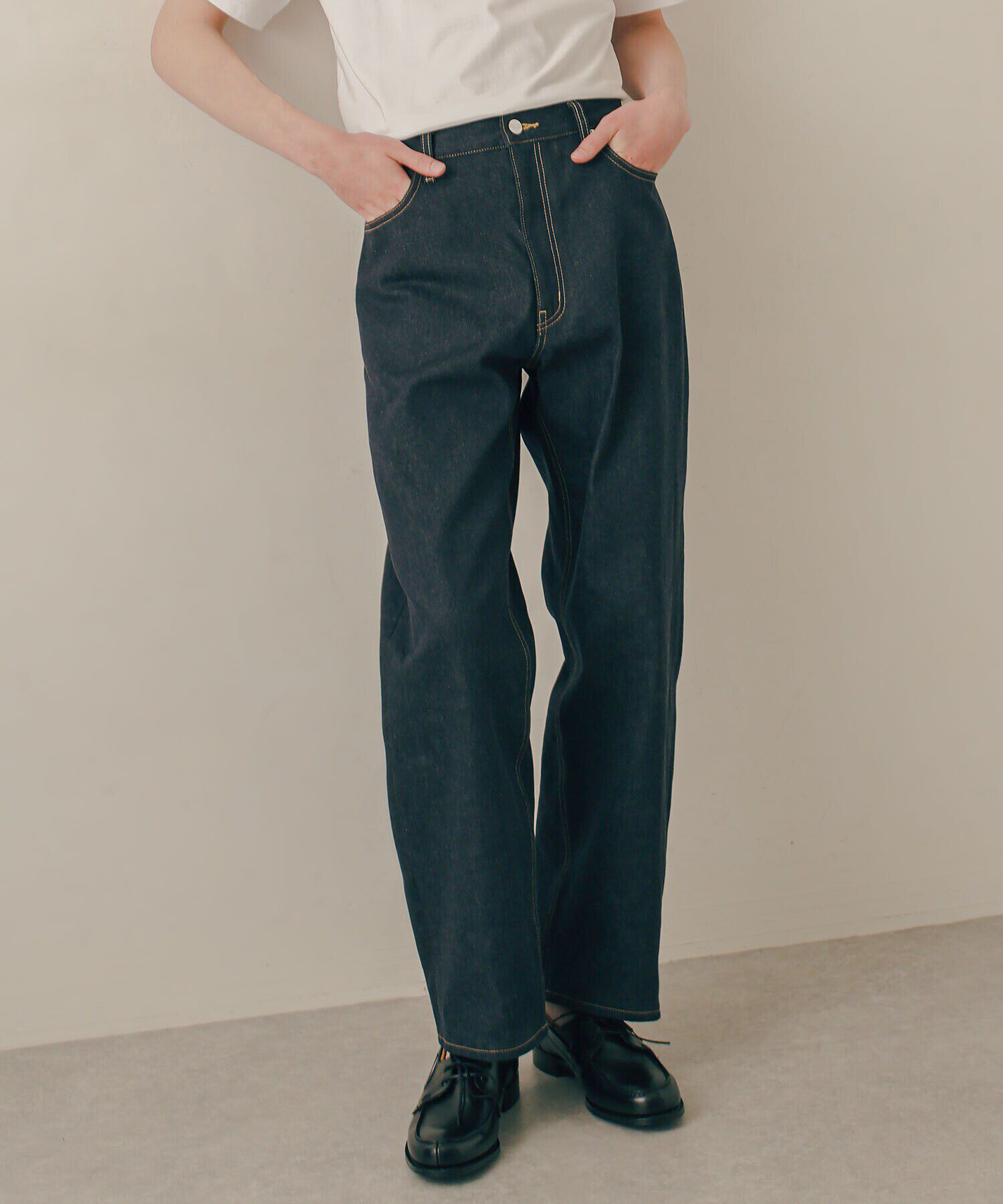 nano･universe「LB.03/｢ESSENTIAL LINE｣ノンフェイドバギーデニム」|デニム|ネイビー