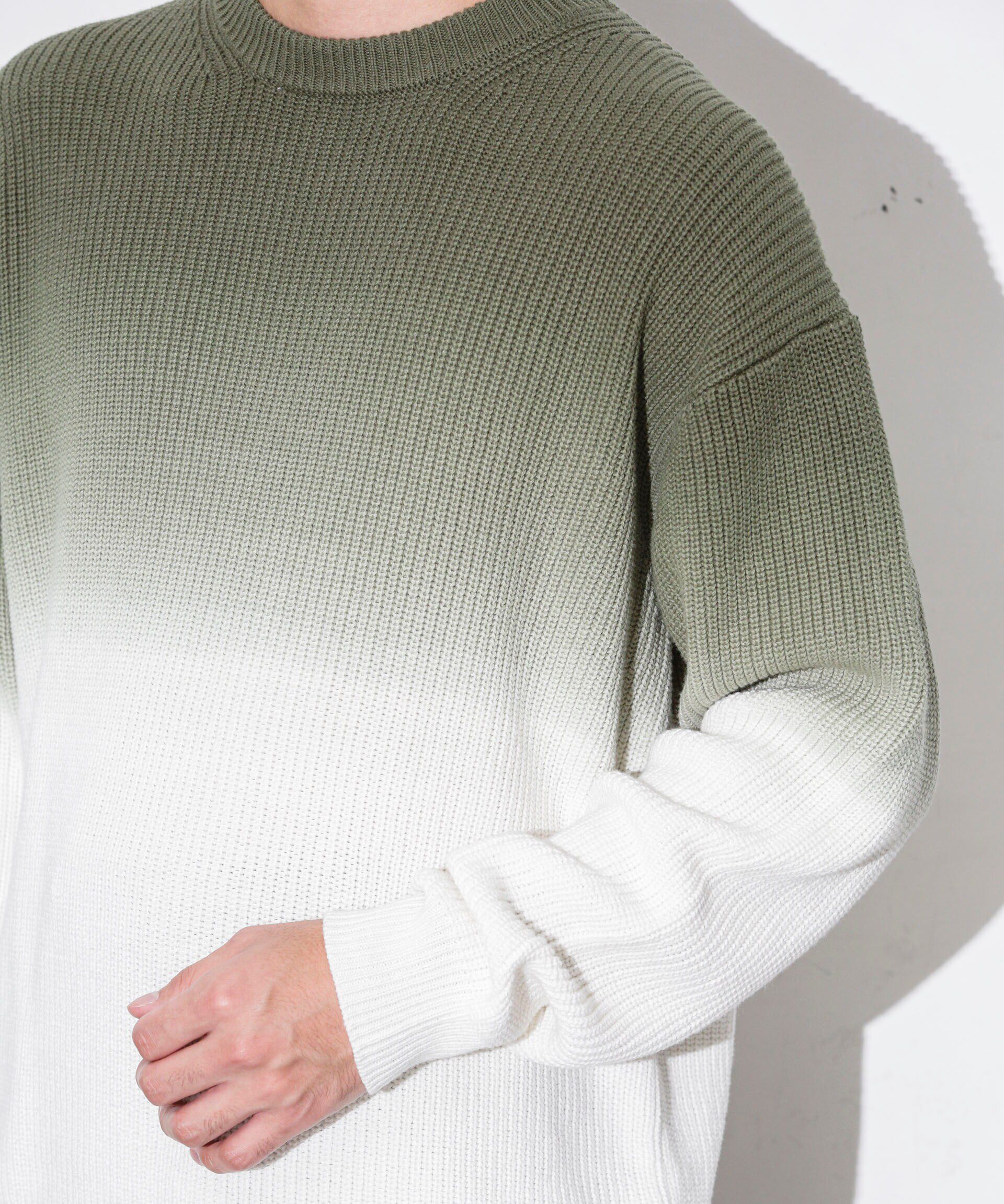 nano･universe「片畦グラデーションクルーネックニット」|ニット・セーター|