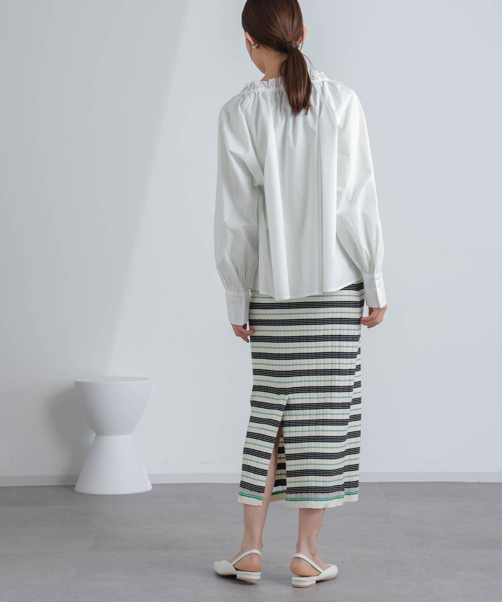 nano･universe「ランダムリブボーダースカート(セットアップ可)」|スカート|