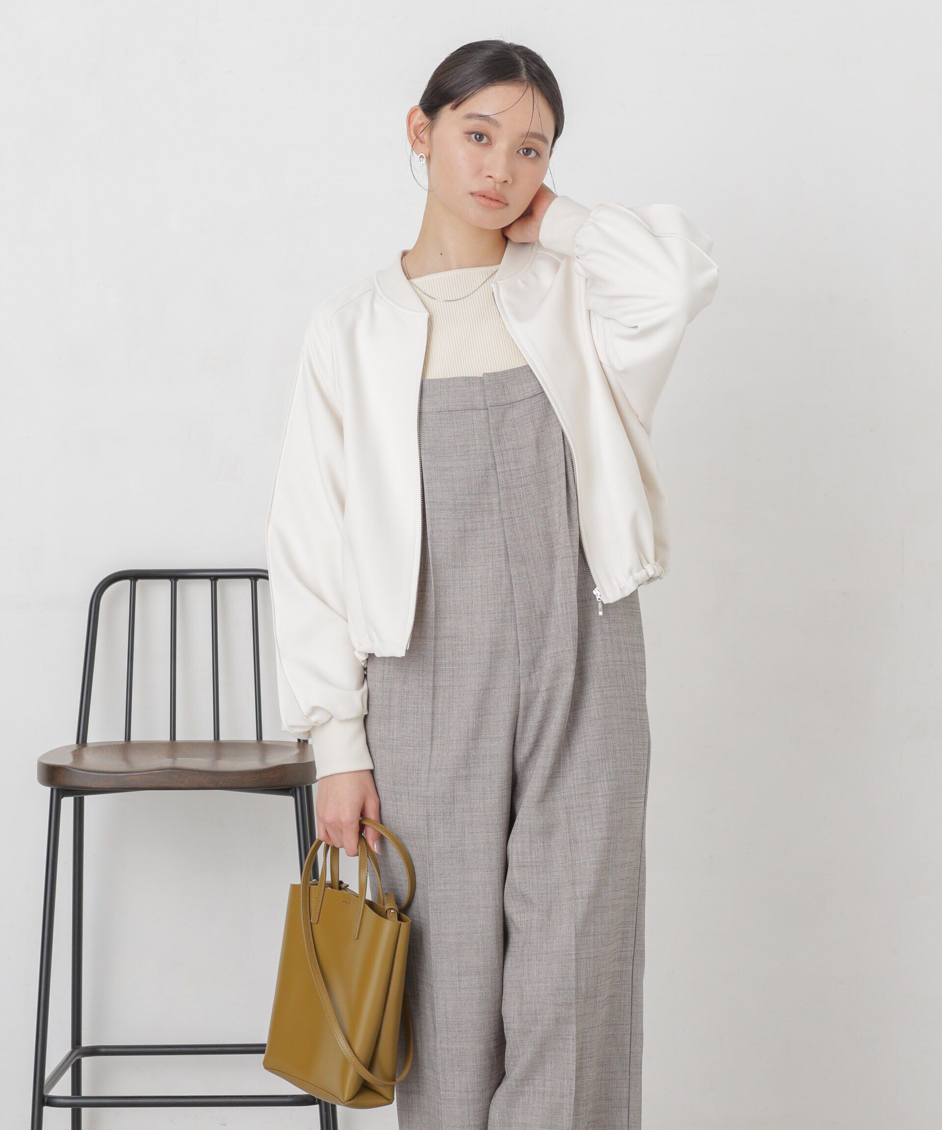 nano･universe「ダブルクロスリブブルゾン」|ブルゾン・スタジャン|