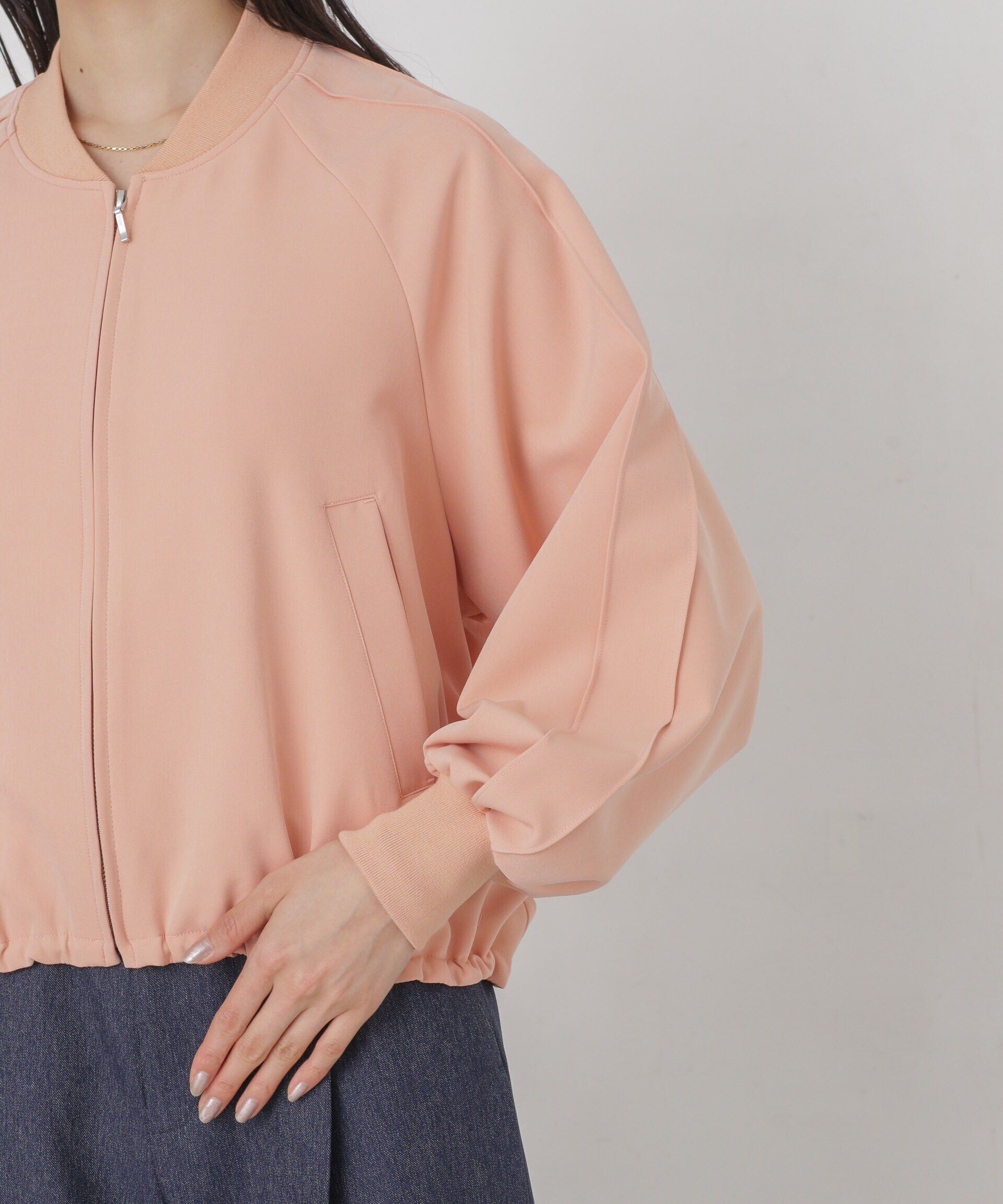 nano･universe「ダブルクロスリブブルゾン」|ブルゾン・スタジャン|