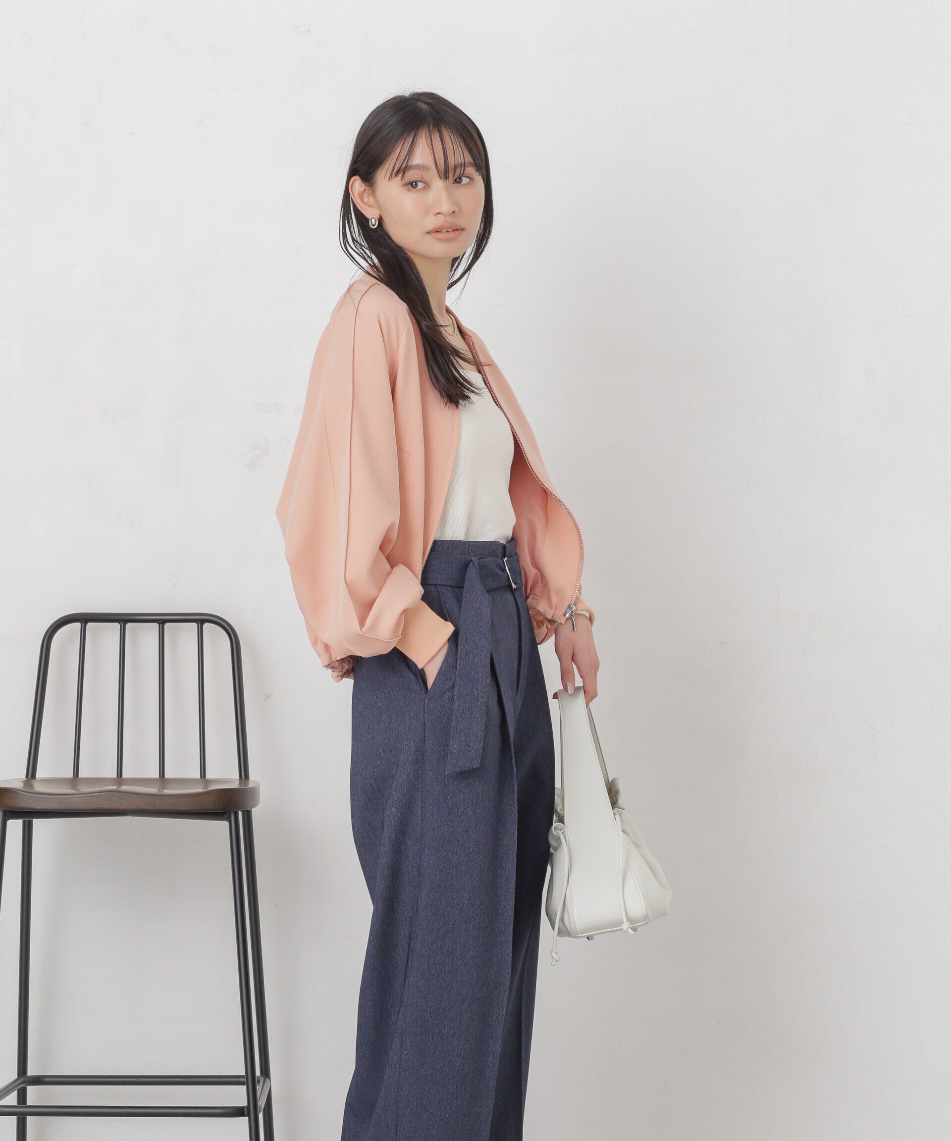 nano･universe「ダブルクロスリブブルゾン」|ブルゾン・スタジャン|