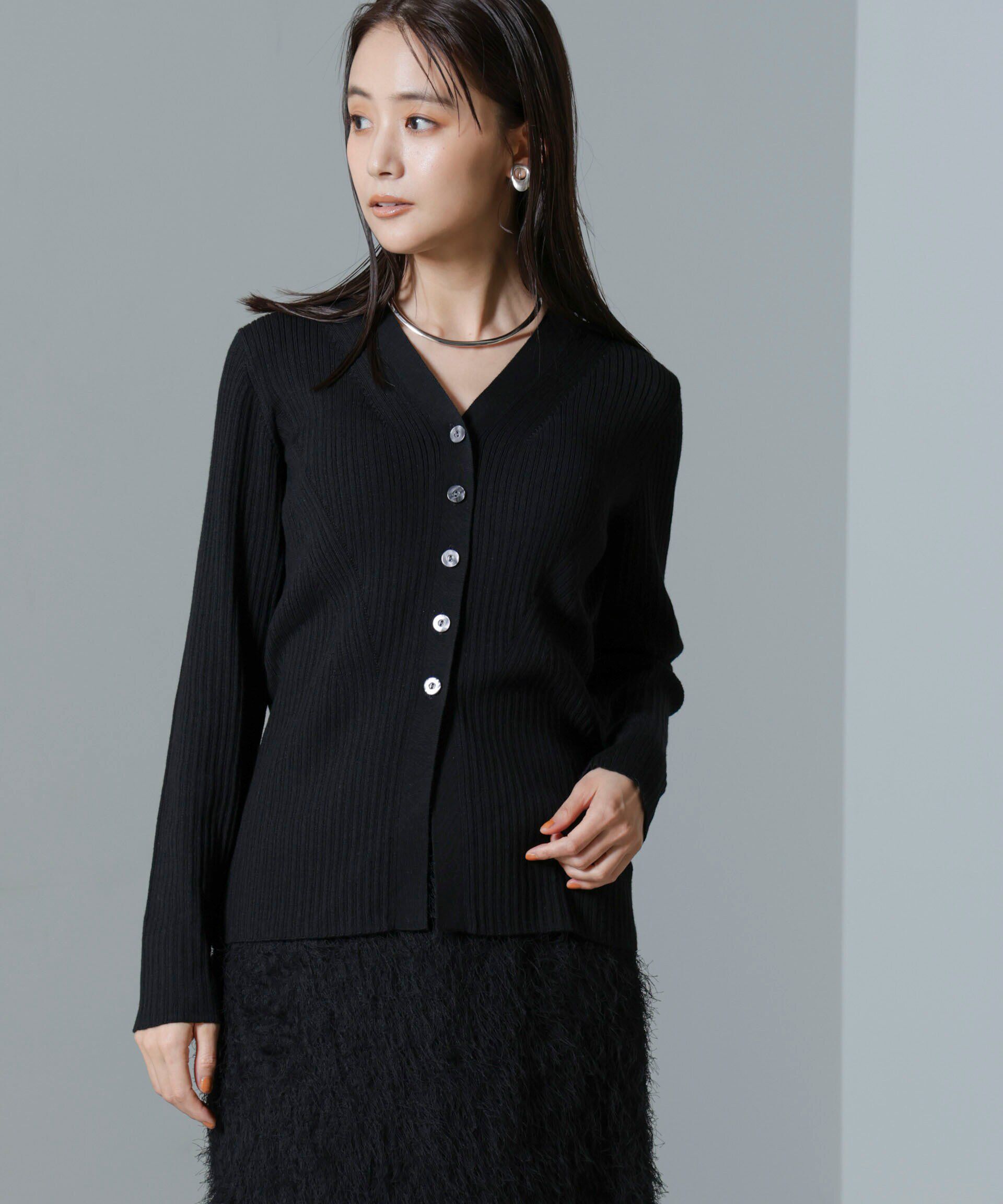 nano･universe「毛玉レスニットVネックリブカーディガン」|ニット・セーター|