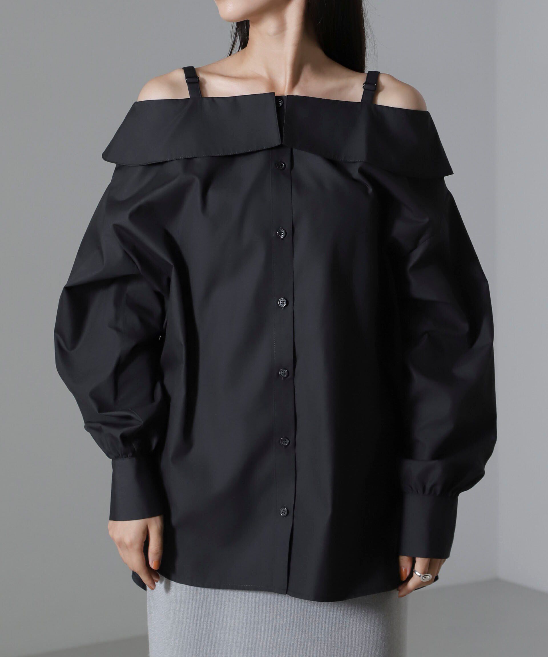 nano･universe「オフショルダーデザインシャツ」|シャツ・ブラウス|