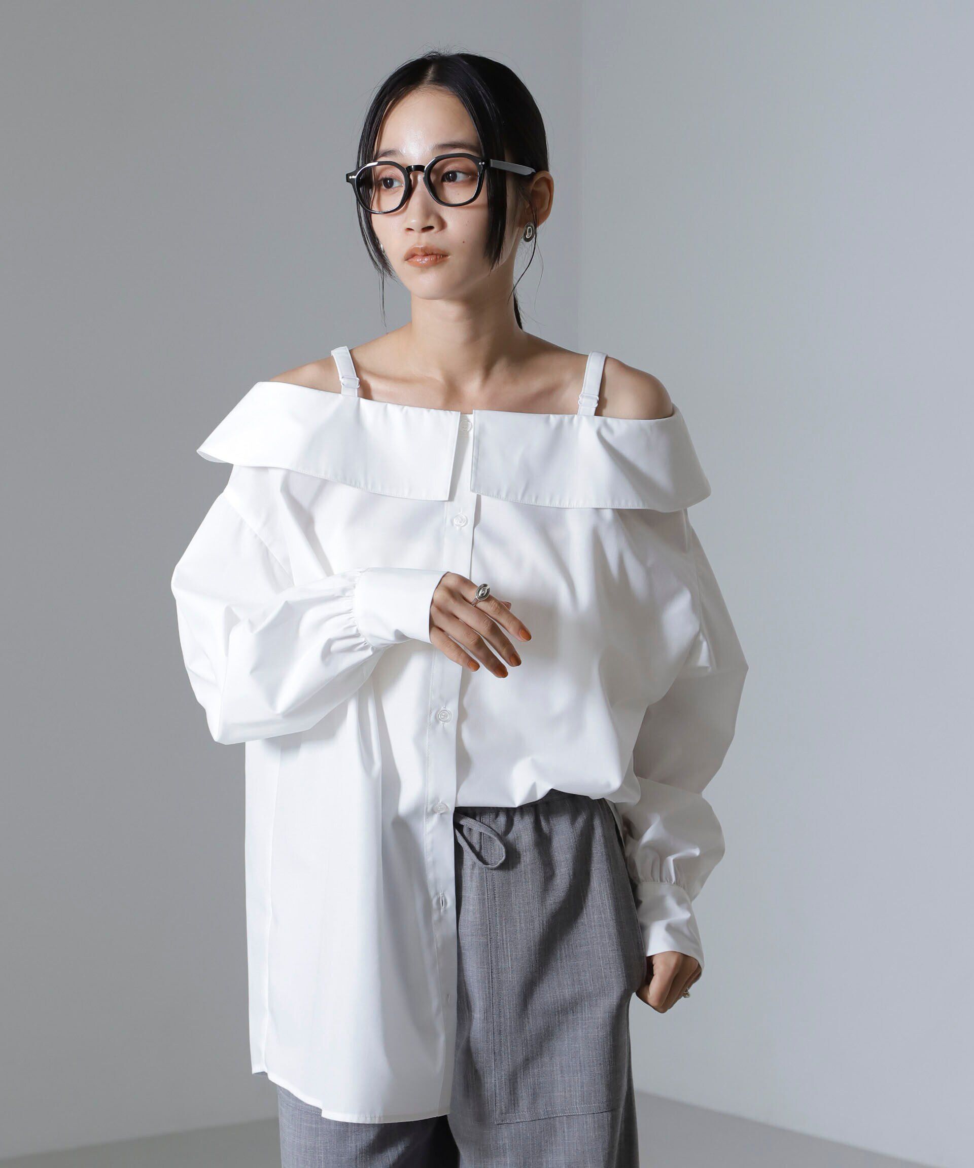 nano･universe「オフショルダーデザインシャツ」|シャツ・ブラウス|