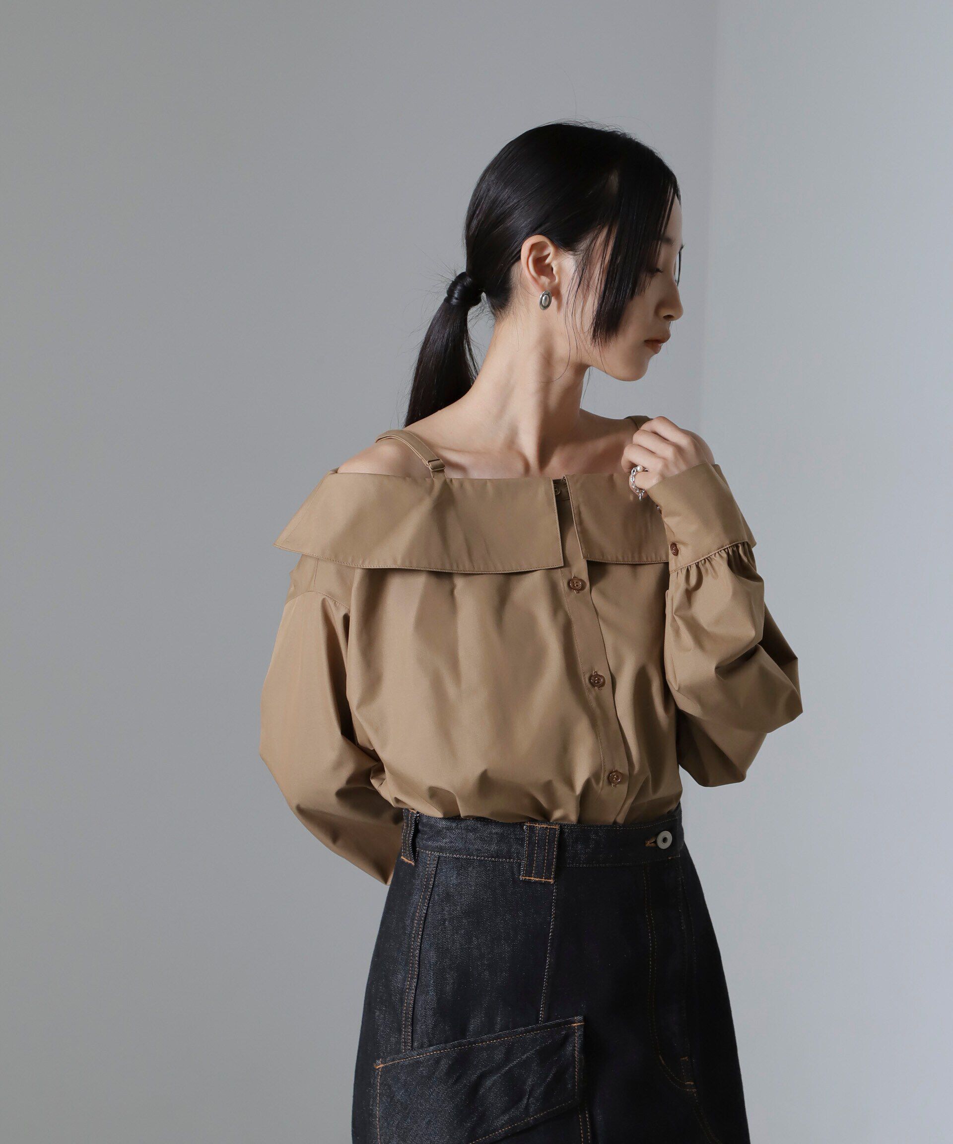 nano･universe「オフショルダーデザインシャツ」|シャツ・ブラウス|