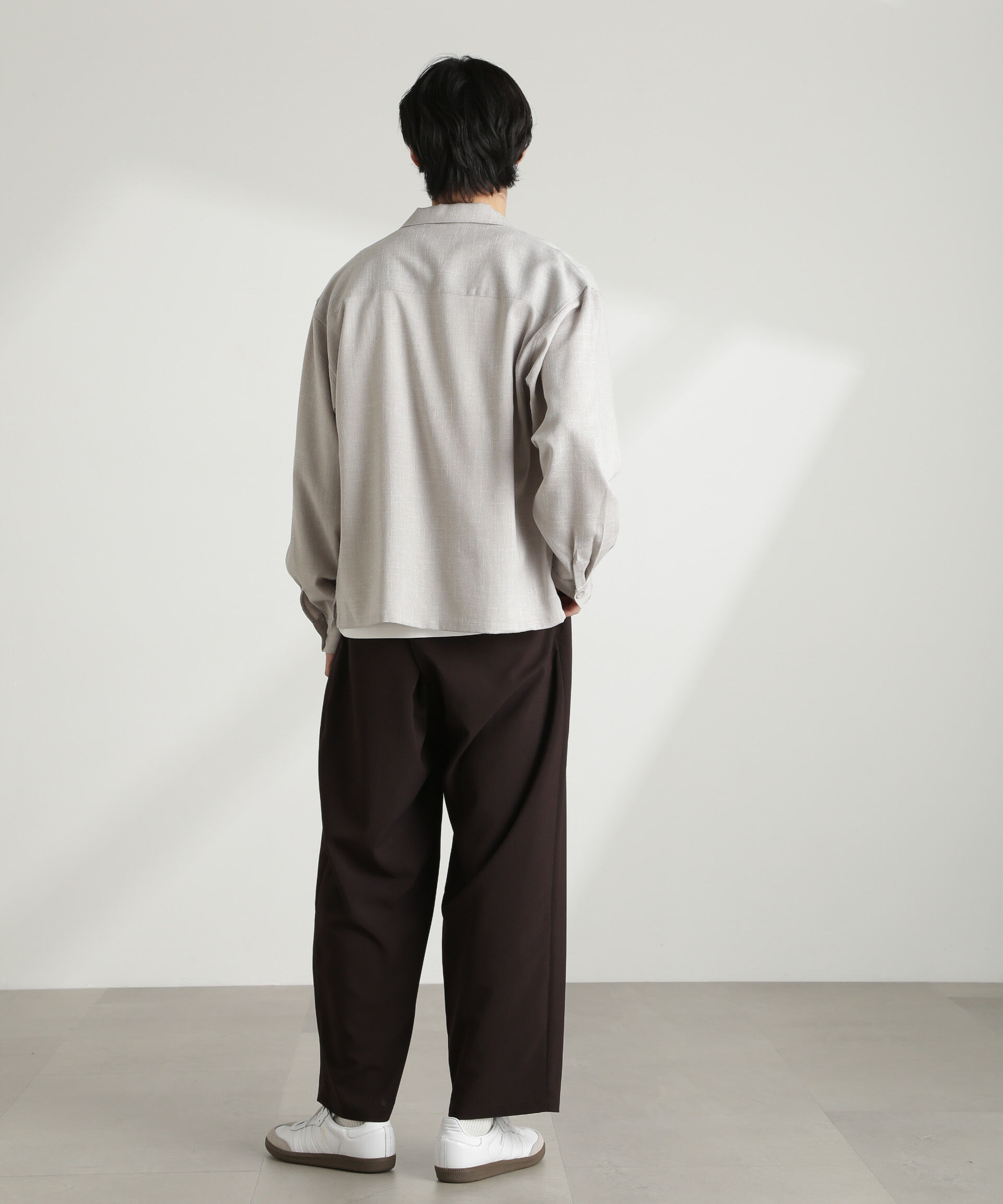 nano･universe「WEB限定/リネンライク開襟シャツ 長袖」|シャツ・ブラウス|