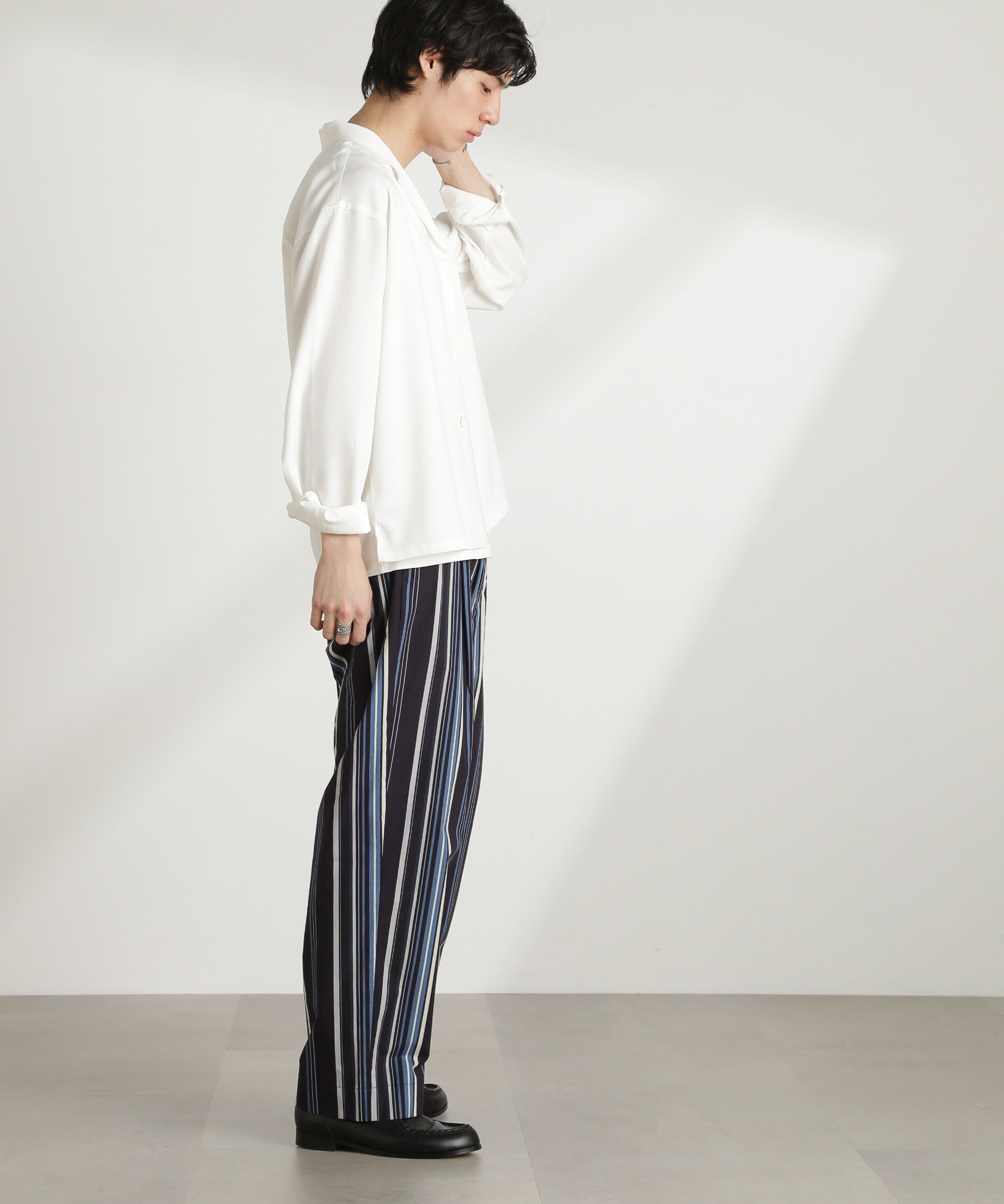 nano･universe「WEB限定/リネンライク開襟シャツ 長袖」|シャツ・ブラウス|