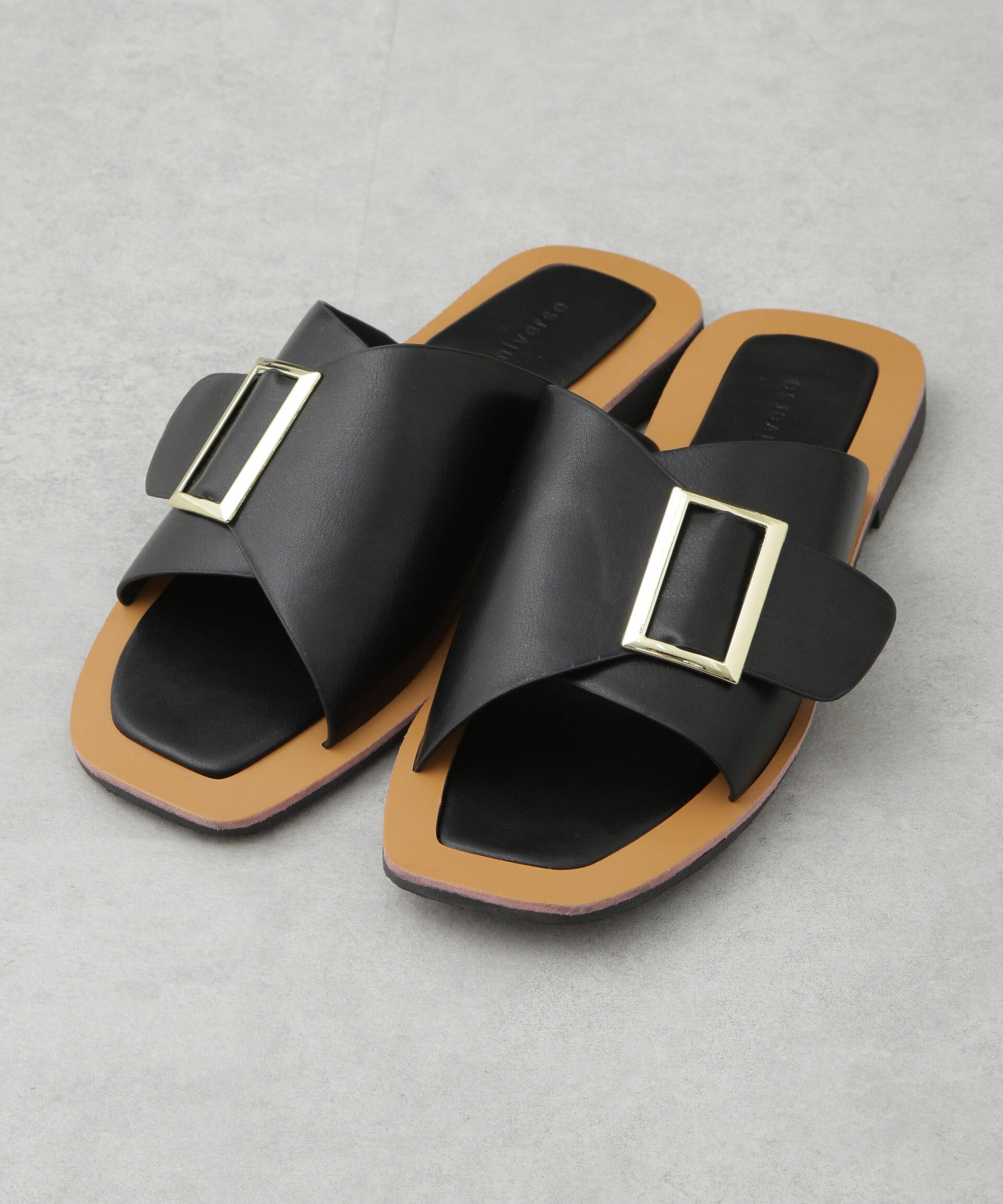 nano･universe「バックルフラットサンダル」|ビジネス・ドレスシューズ|