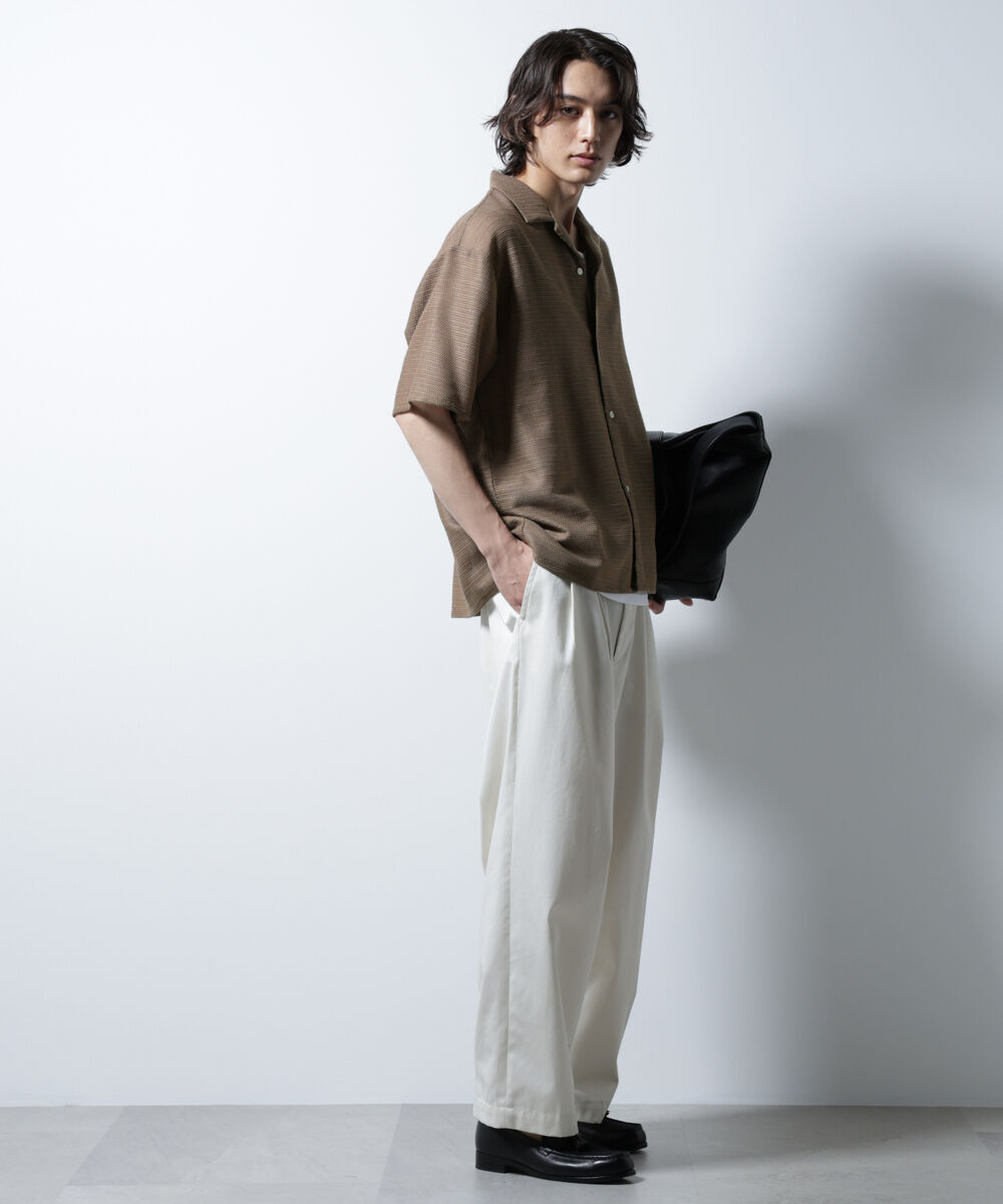 nano･universe「スラブラメ オープンカラーシャツ」|シャツ・ブラウス|