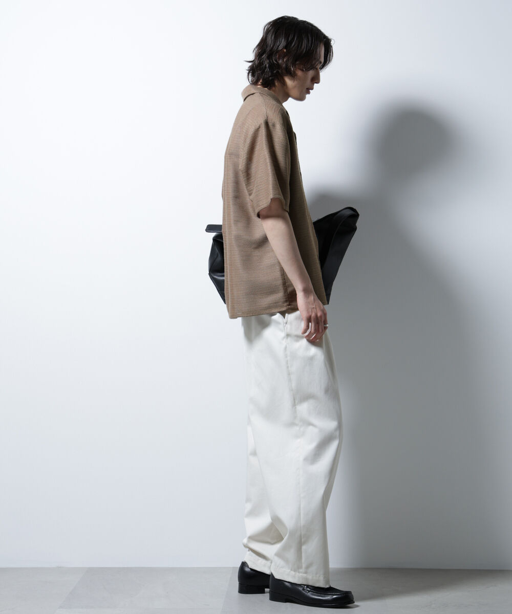 nano･universe「スラブラメ オープンカラーシャツ」|シャツ・ブラウス|