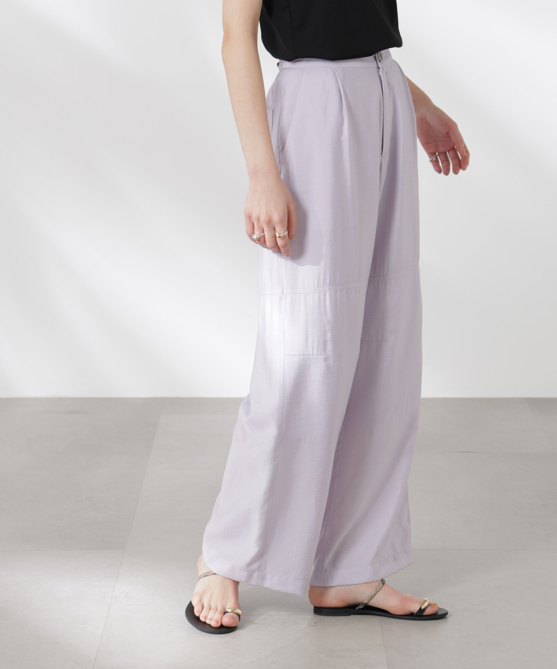 nano･universe「リラックスワイドパンツ」|チノ|