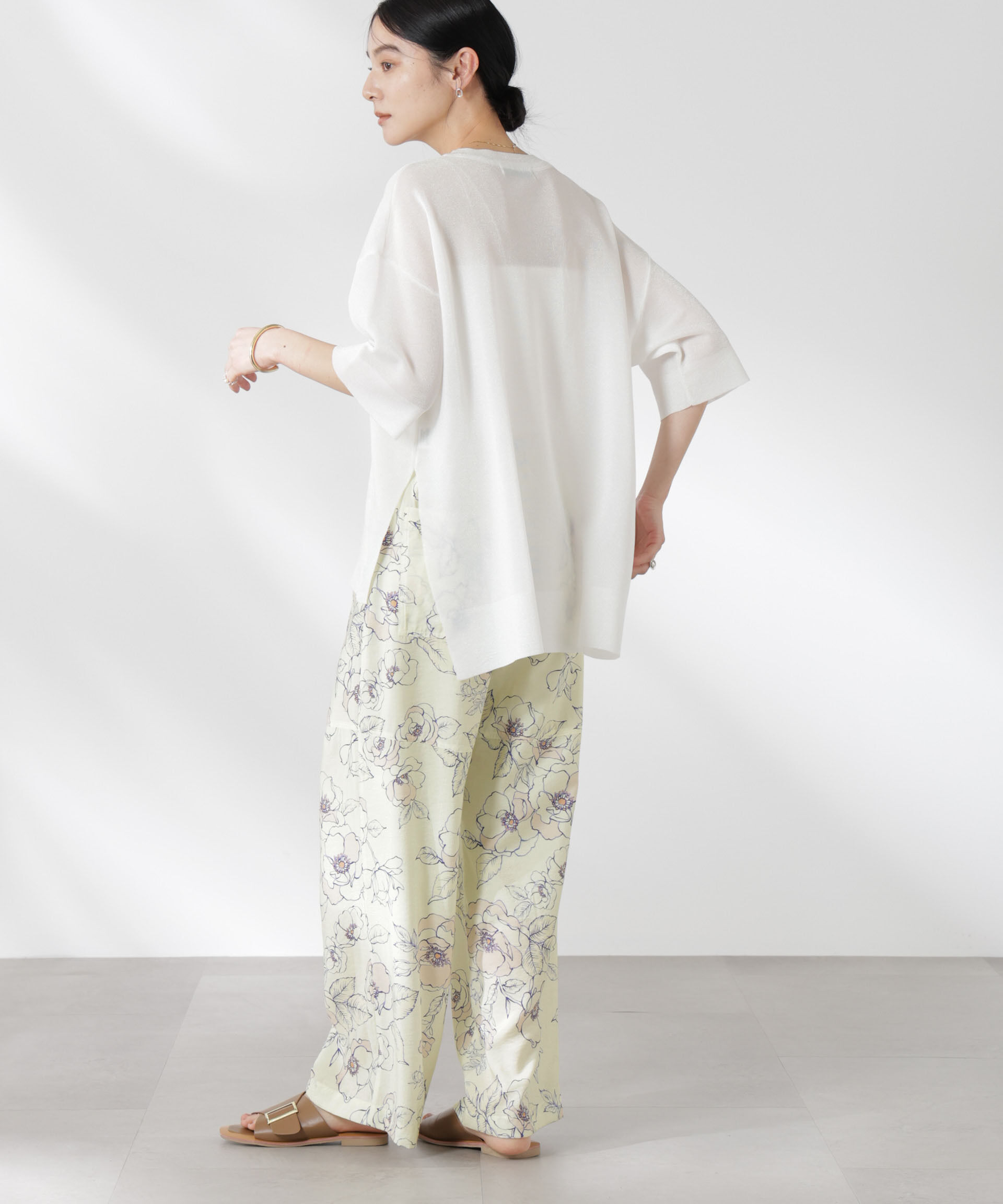 nano･universe「リラックスワイドパンツ」|チノ|