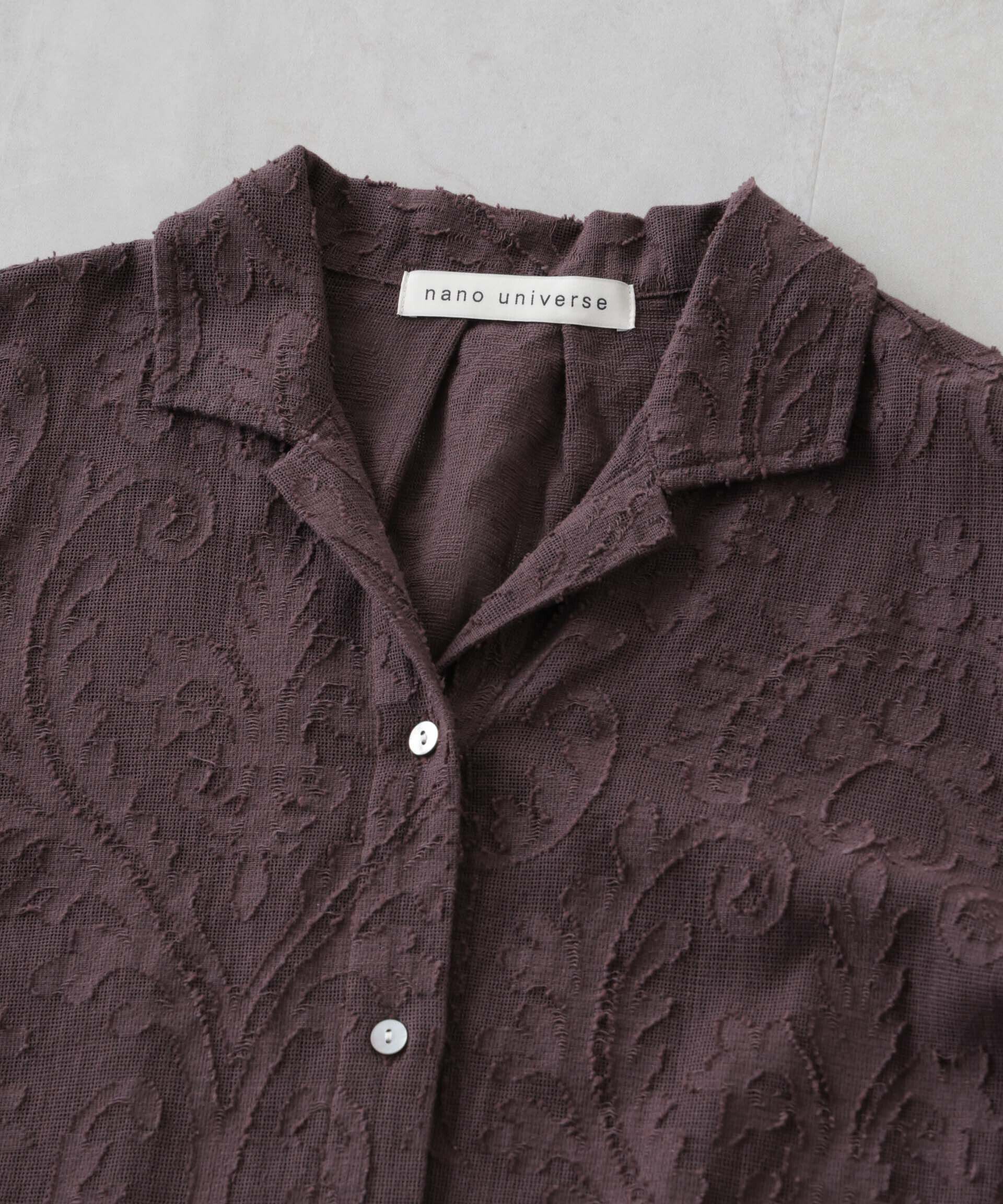 nano･universe「made in india カットワークジャカードシャツ(セットアップ可)」|シャツ・ブラウス|