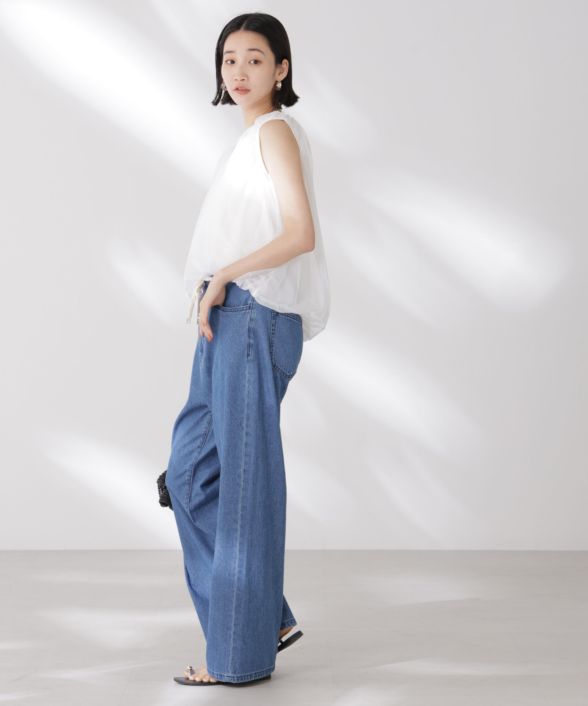 nano･universe「チュールレイヤードコクーンシルエットトップス」|Tシャツ・カットソー|