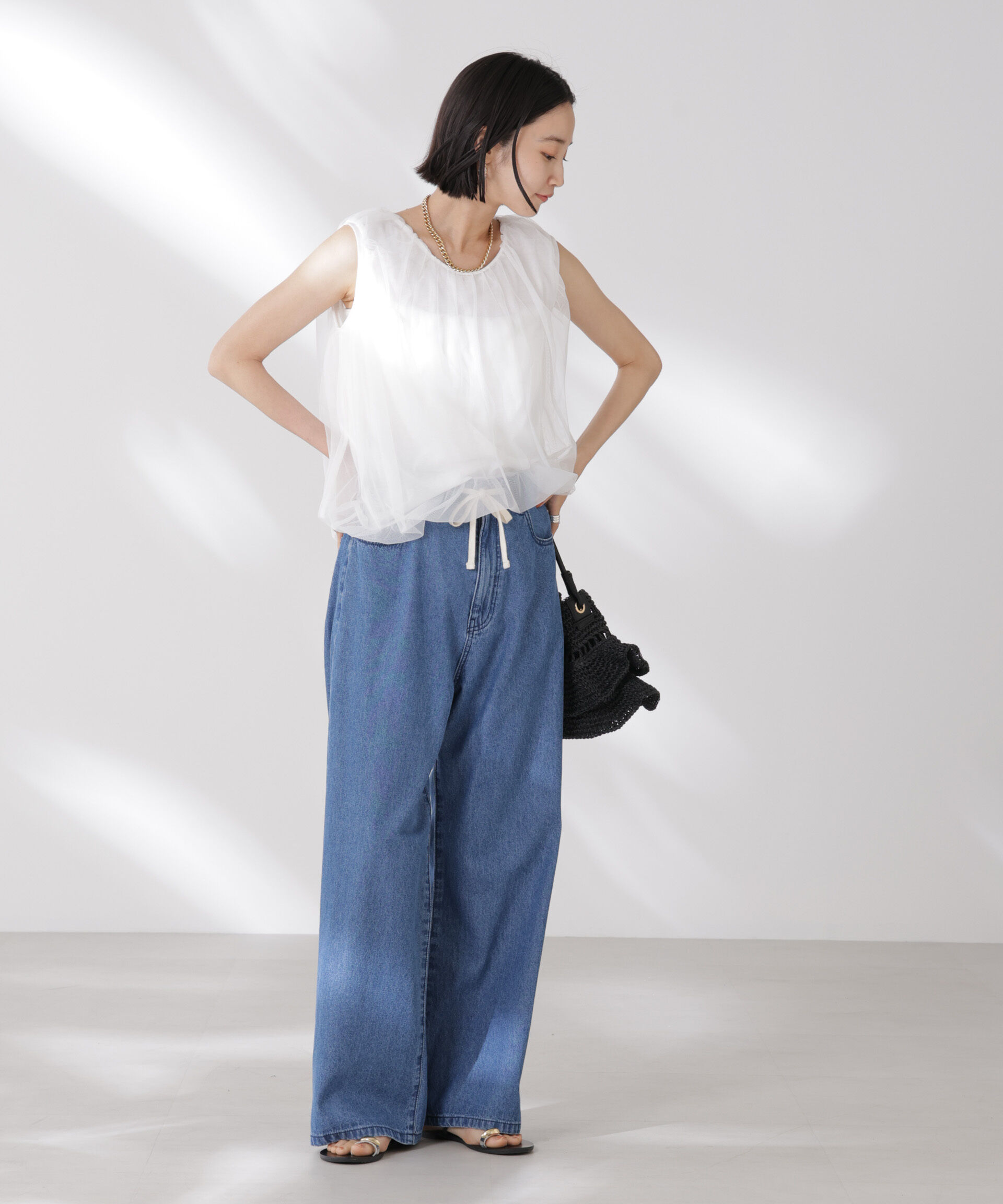 nano･universe「チュールレイヤードコクーンシルエットトップス」|Tシャツ・カットソー|