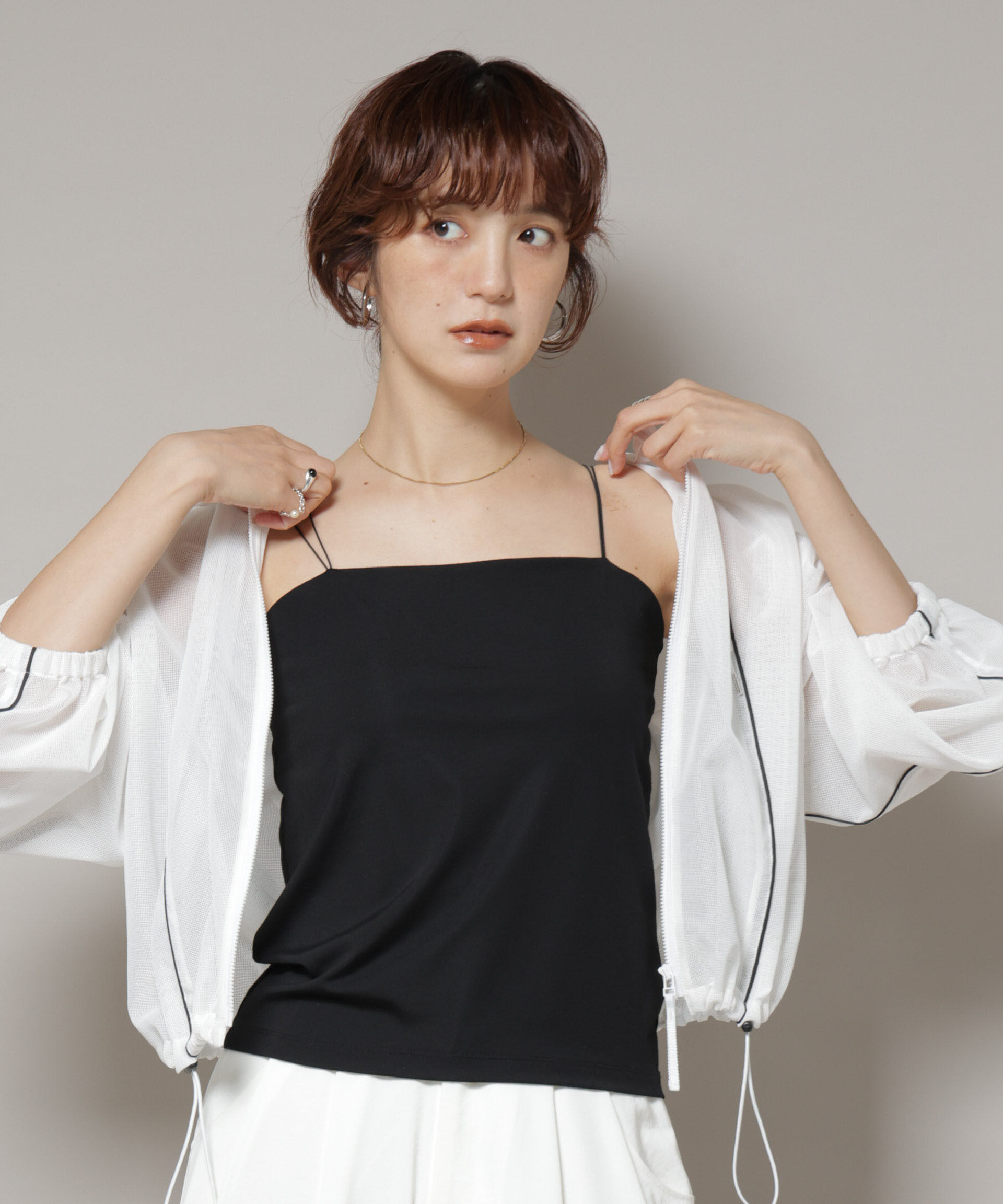 nano･universe「ストレッチポンチカップ付きベアトップキャミソール」|Tシャツ・カットソー|