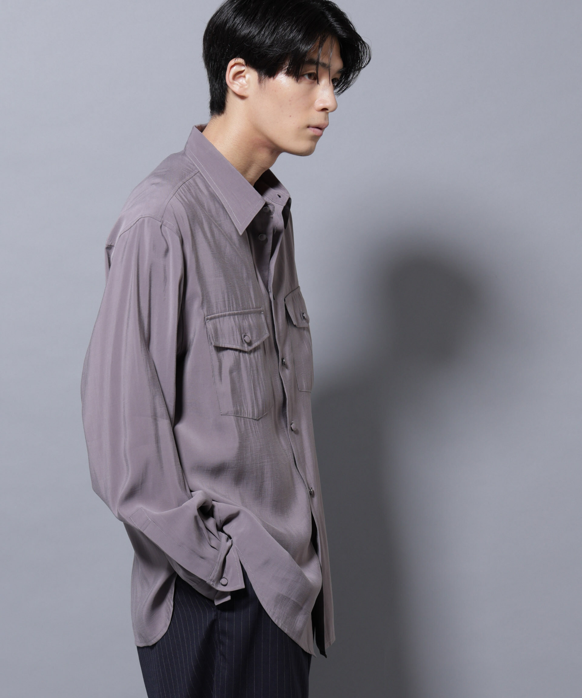 nano･universe「ヴィンテージライクレーヨンフィブリルシャツ」|シャツ・ブラウス|