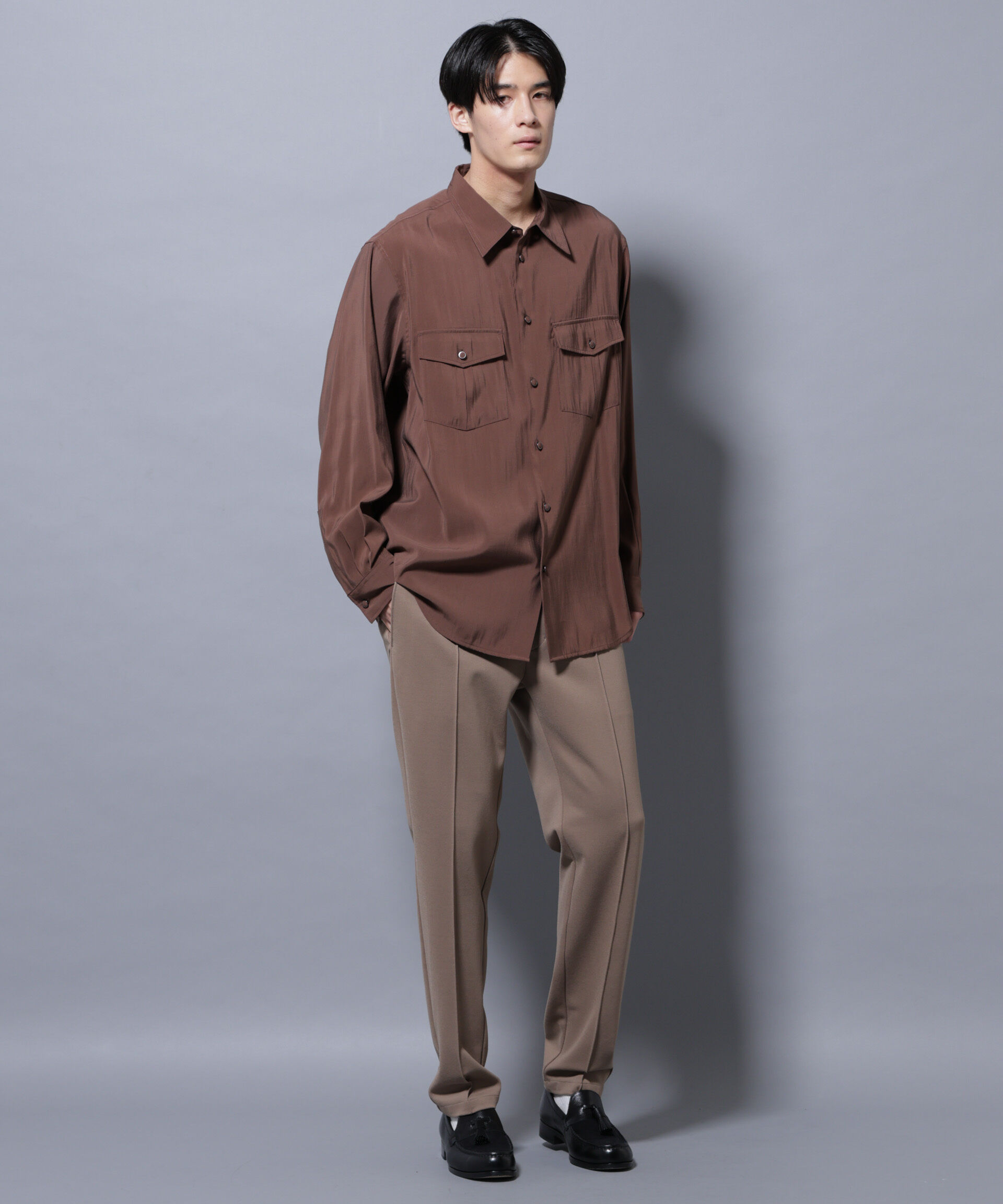 nano･universe「ヴィンテージライクレーヨンフィブリルシャツ」|シャツ・ブラウス|