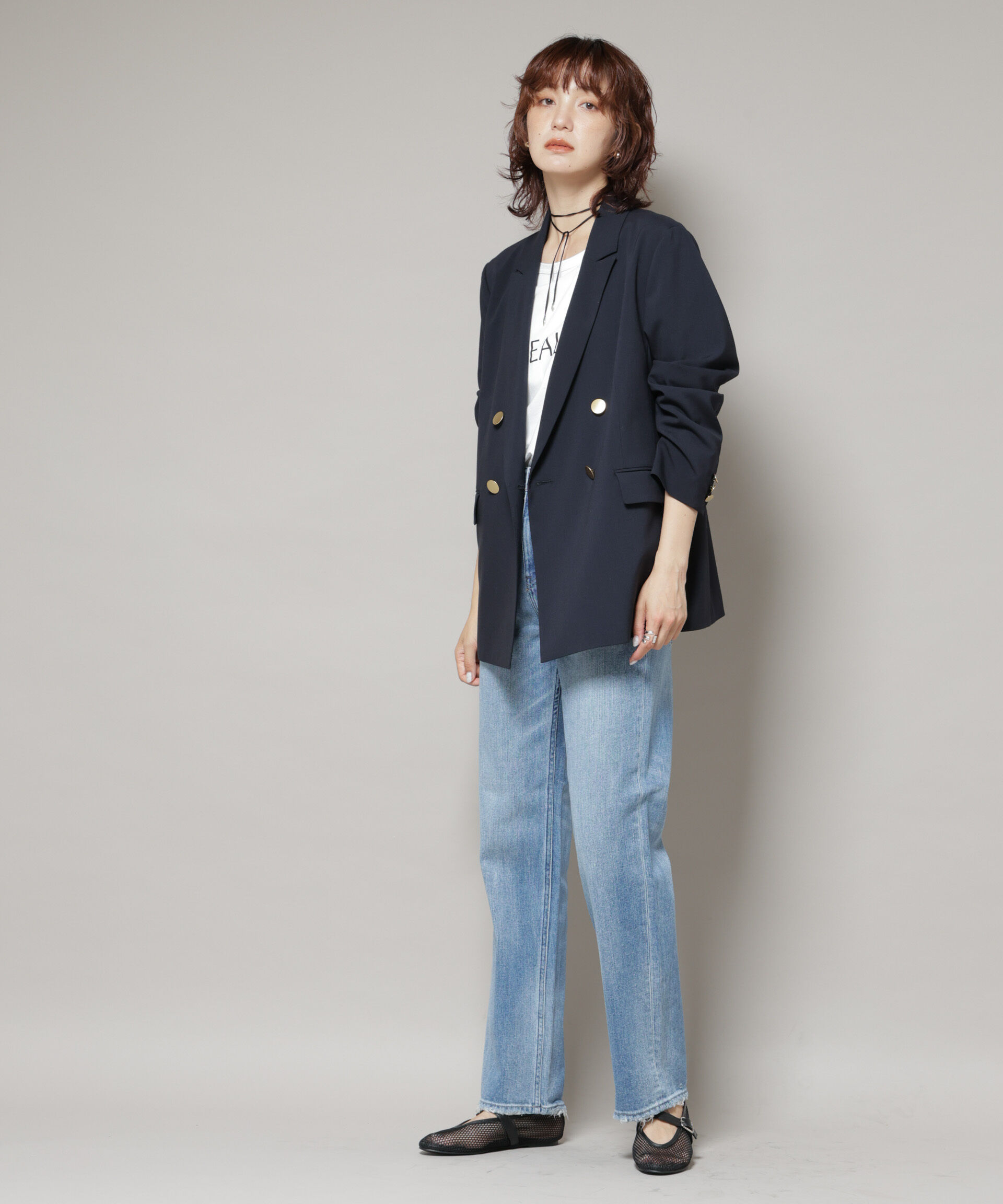 nano･universe「ドライウェザーストレッチダブルジャケット(セットアップ可)」|テーラードジャケット|