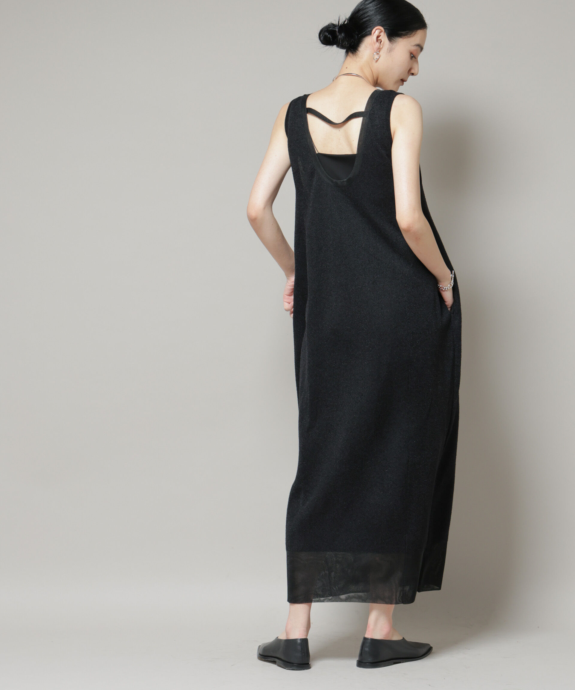 nano･universe「モール接結Uネックフォルムワンピース」|ワンピース|