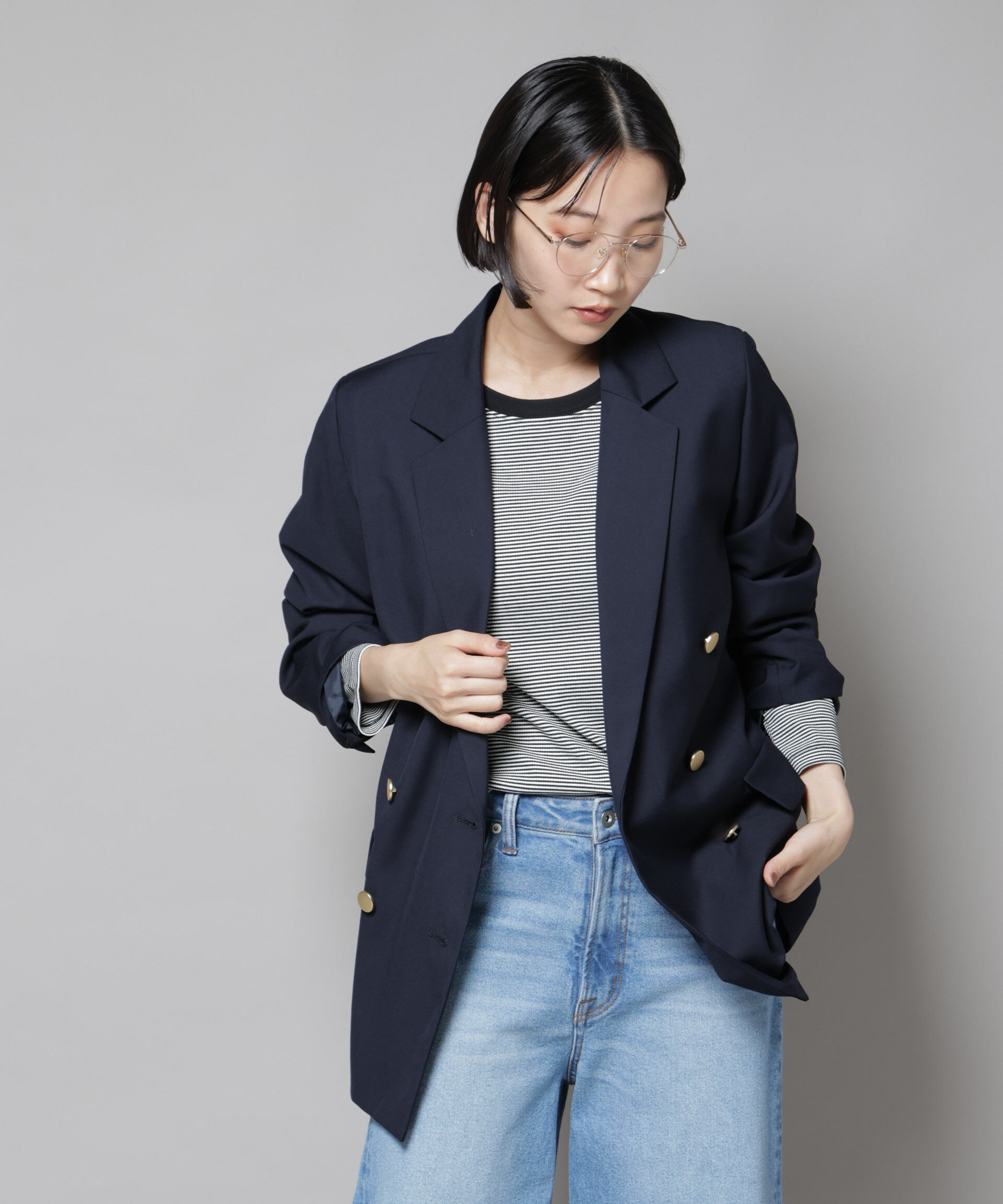 nano･universe「ダブルブレストジャケット」|テーラードジャケット|