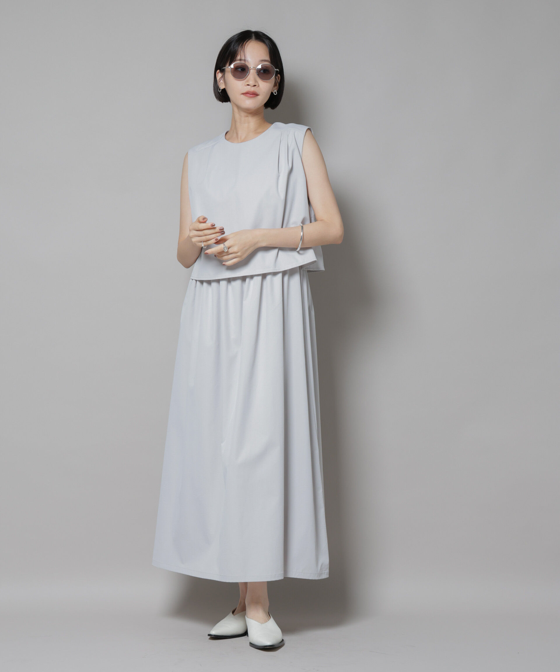 nano･universe「セットアップ風ノースリーブワンピース」|ワンピース|