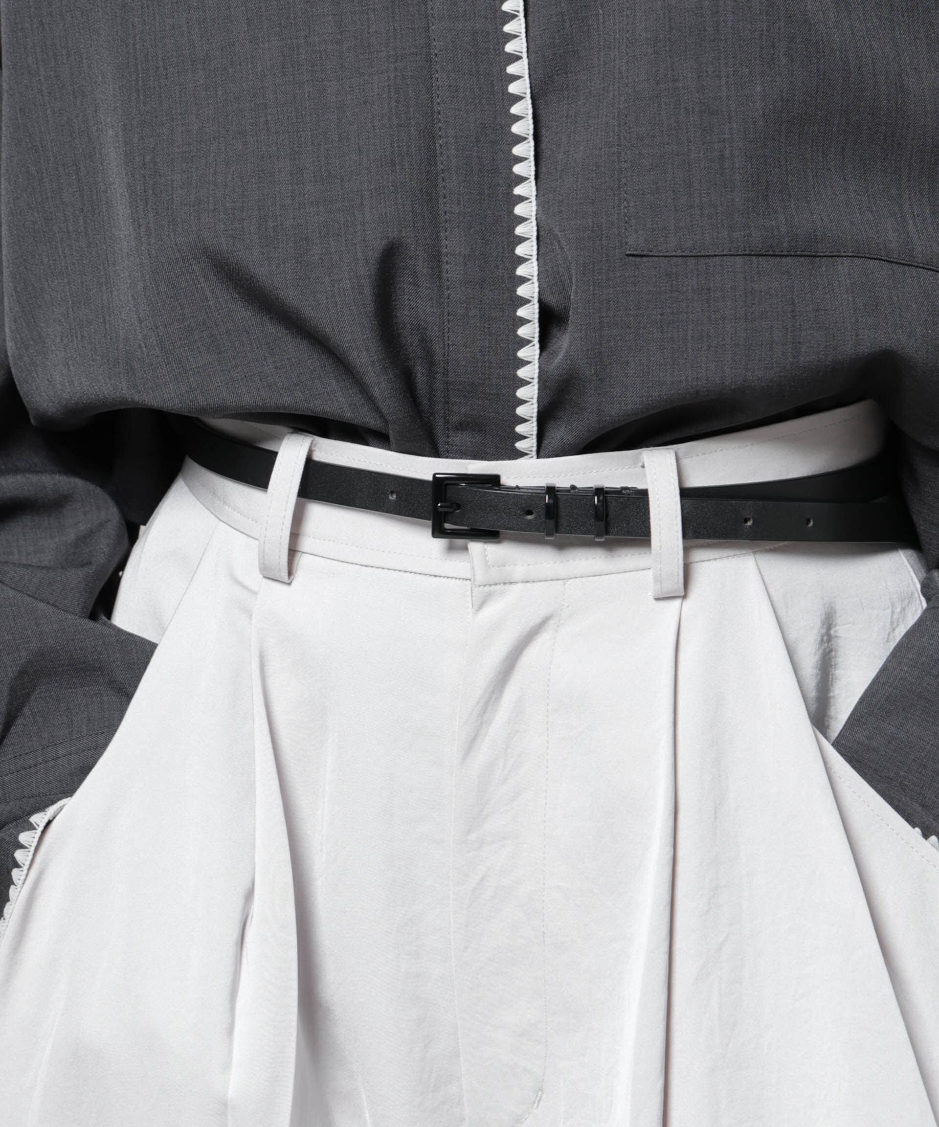 nano･universe「ペイントバックル細ベルト」|ベルト|ブラック