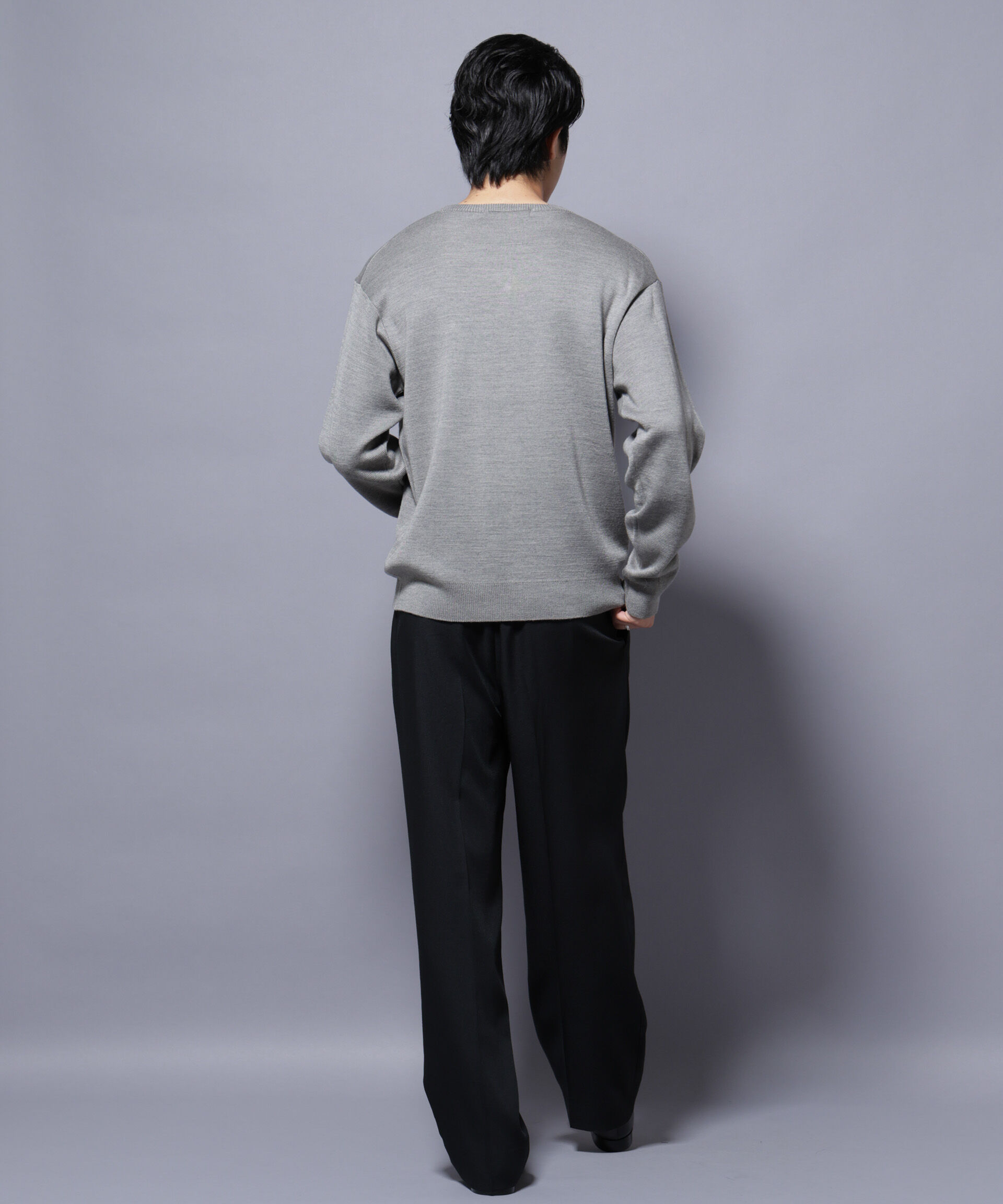 nano･universe「タスマニアウールミックス ミラノリブリラックスVネックニット」|ニット・セーター|