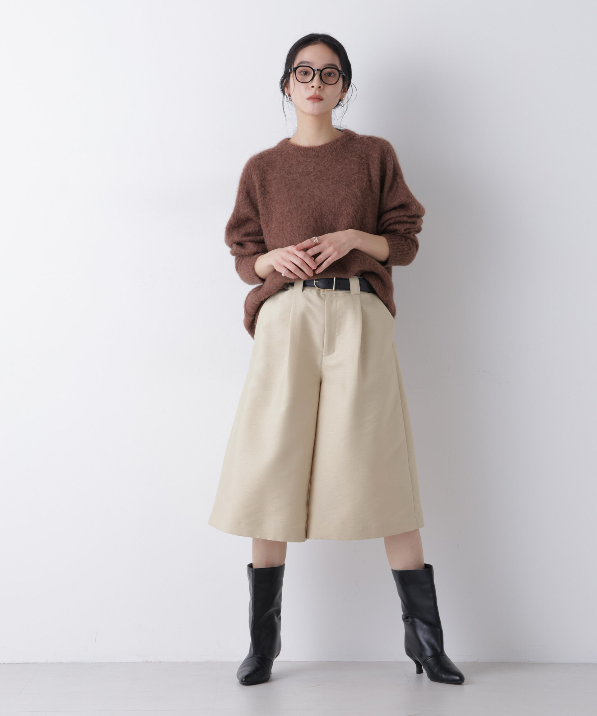 nano･universe「エアリーツイルボリュームキュロットパンツ」|チノ|