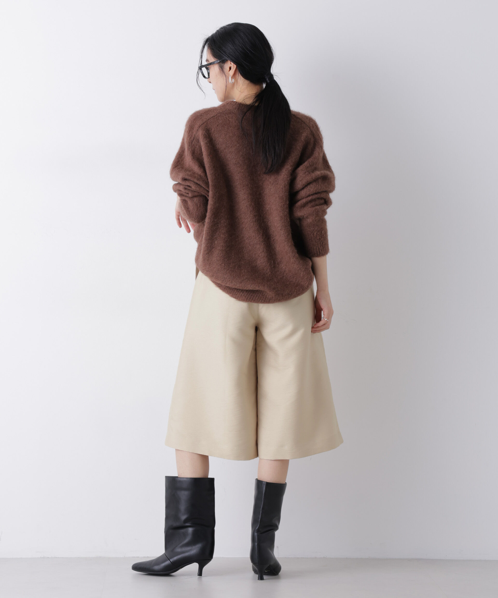 nano･universe「エアリーツイルボリュームキュロットパンツ」|チノ|