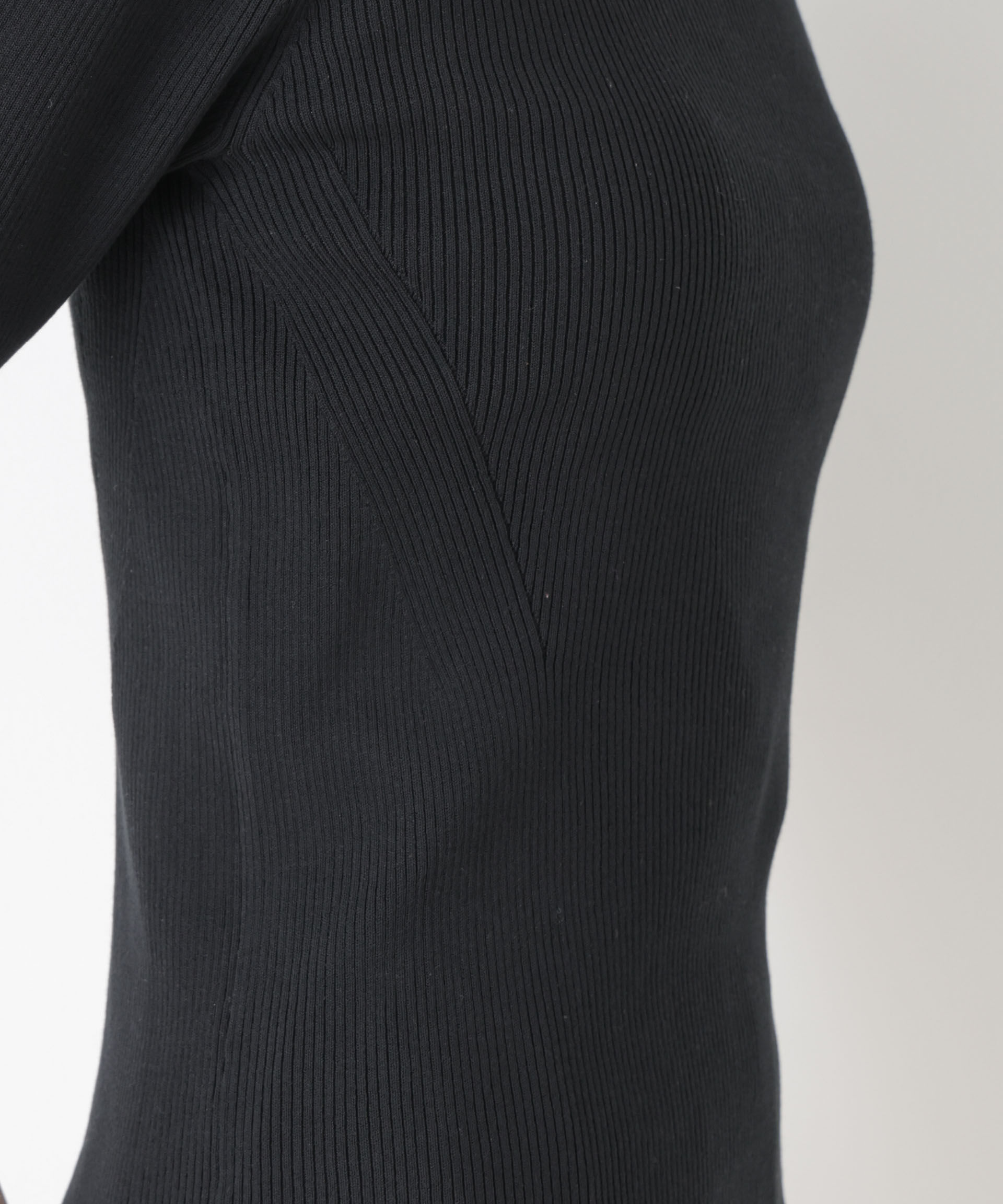 nano･universe「ウォッシャブルハイツイスト五分袖リブニット」|ニット・セーター|