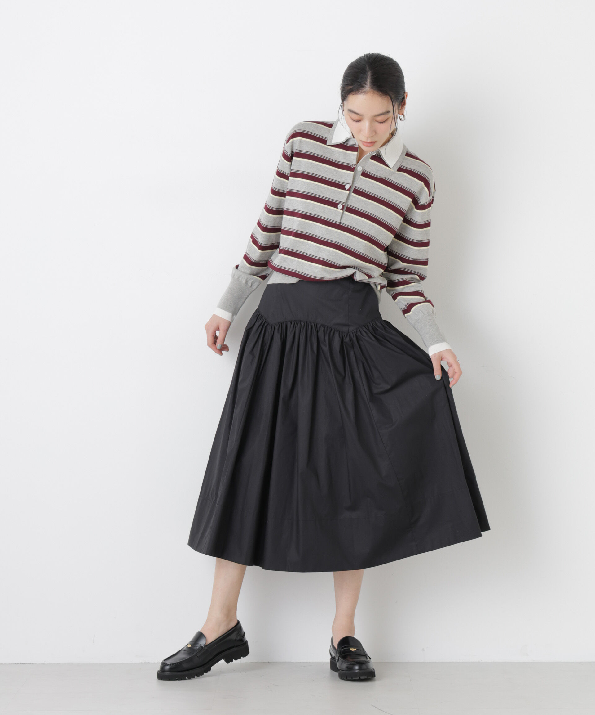 nano･universe「ローギャザーミディスカート」|スカート|