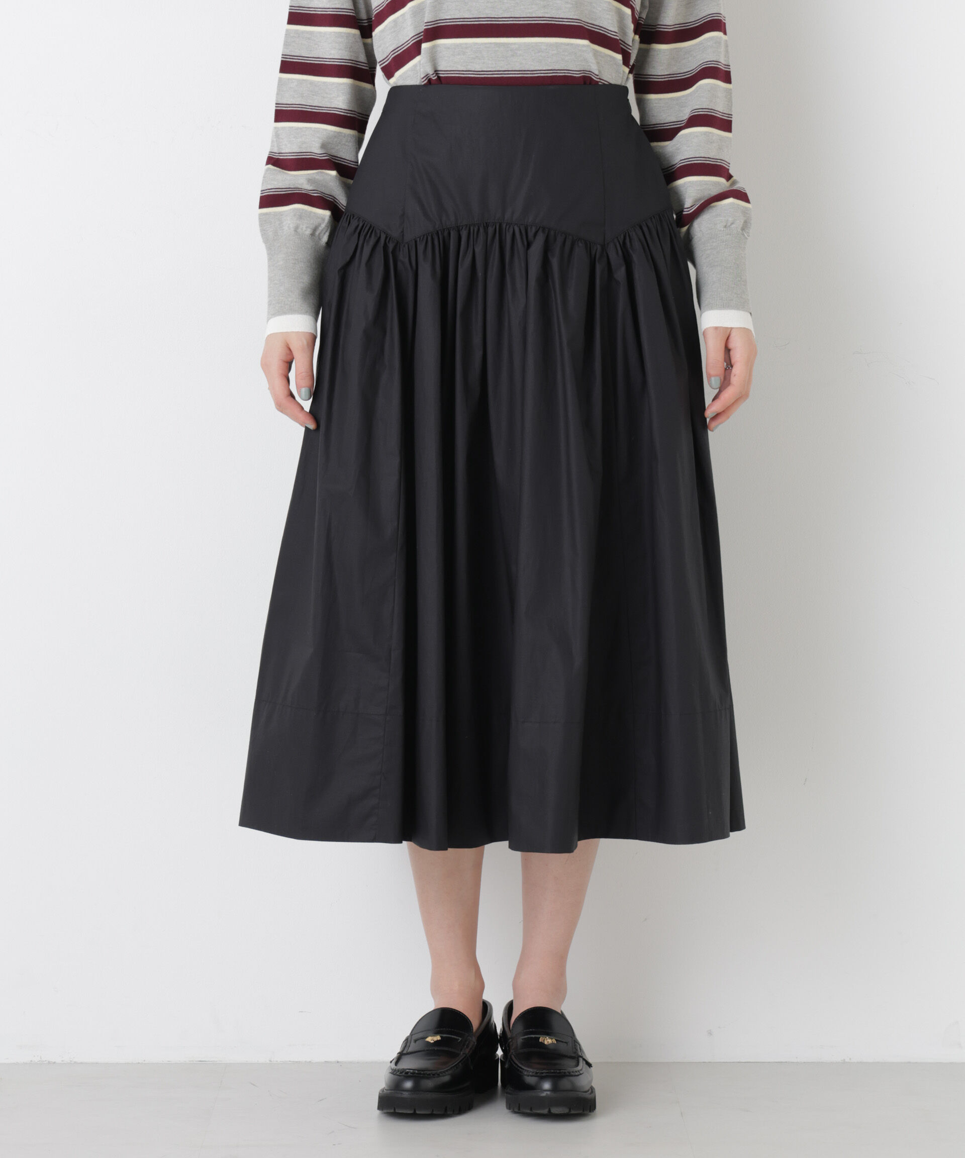 nano･universe「ローギャザーミディスカート」|スカート|