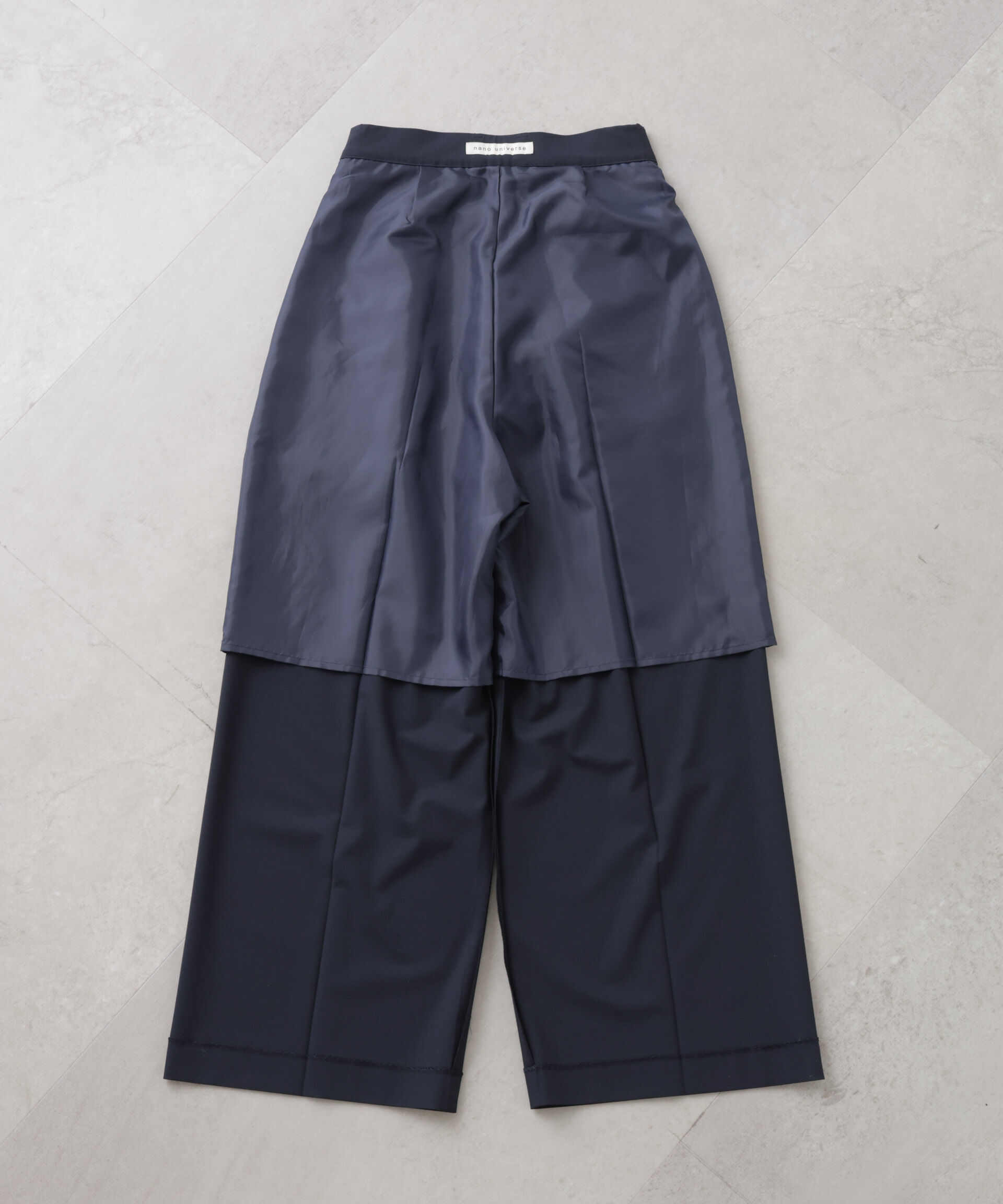 nano･universe「トロストレッチ2タックワイドパンツ(セットアップ可)」|チノ|