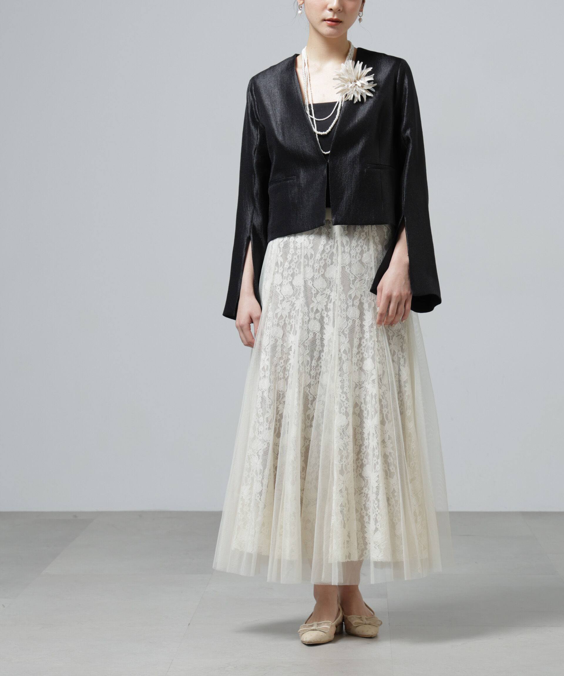 nano･universe「CHOKLATE PARIS/チュールレーススカート」|スカート|エクリュ4