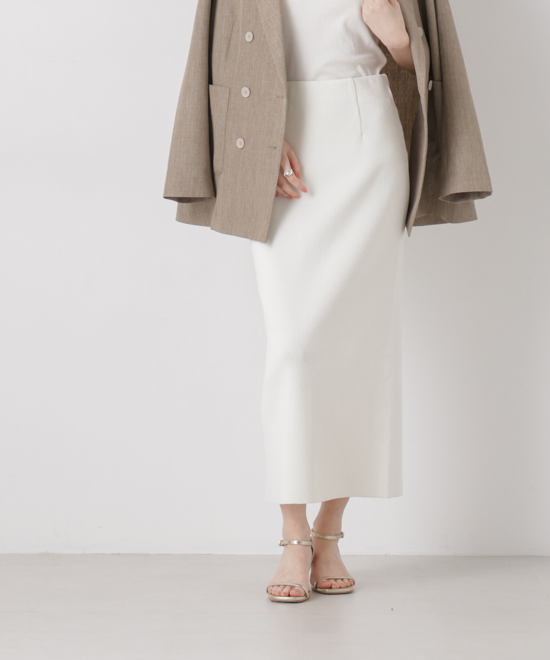 nano･universe「洗濯機洗可ストレートラインニットスカート(セットアップ可)」|スカート|