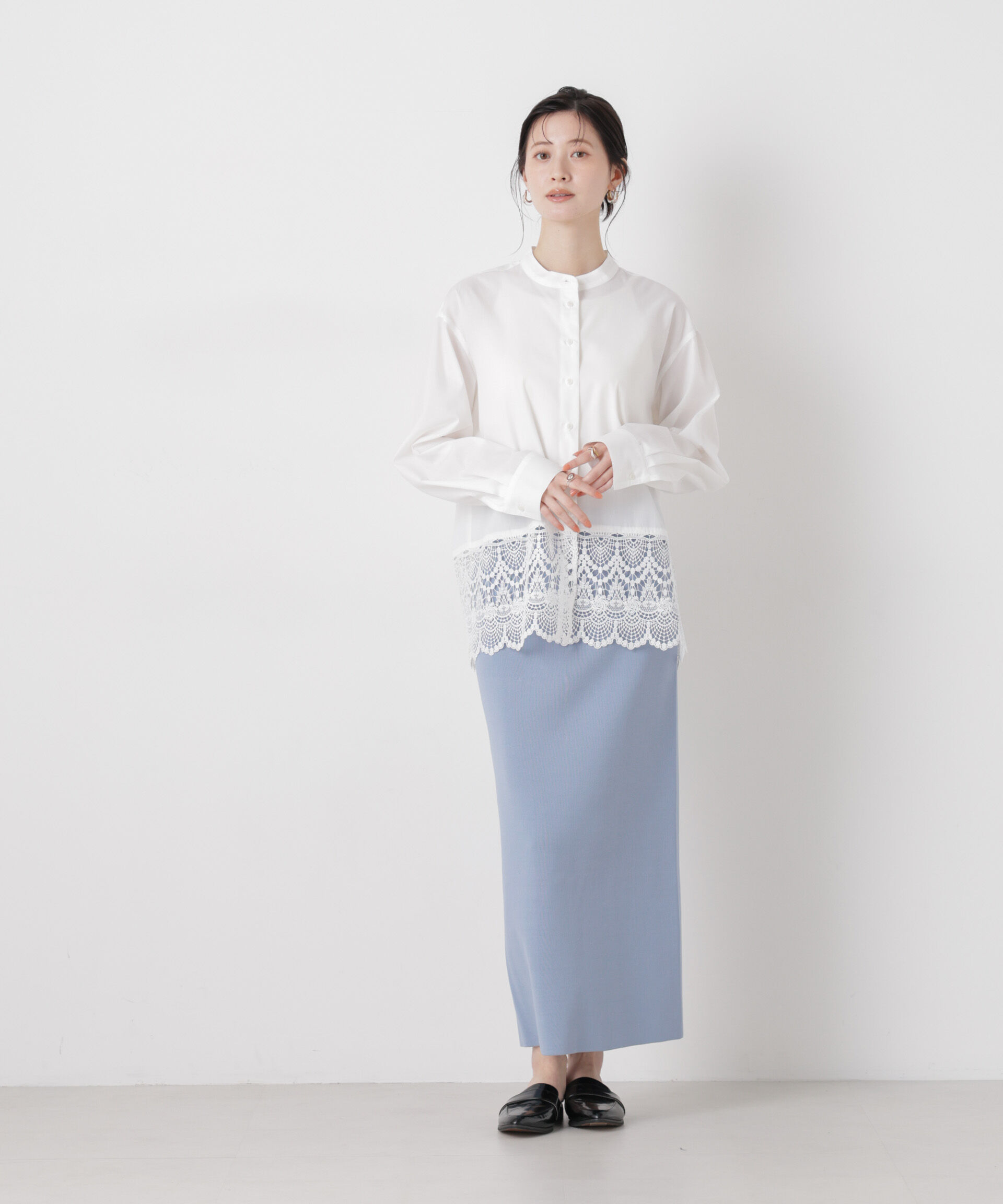 nano･universe「洗濯機洗可ストレートラインニットスカート(セットアップ可)」|スカート|