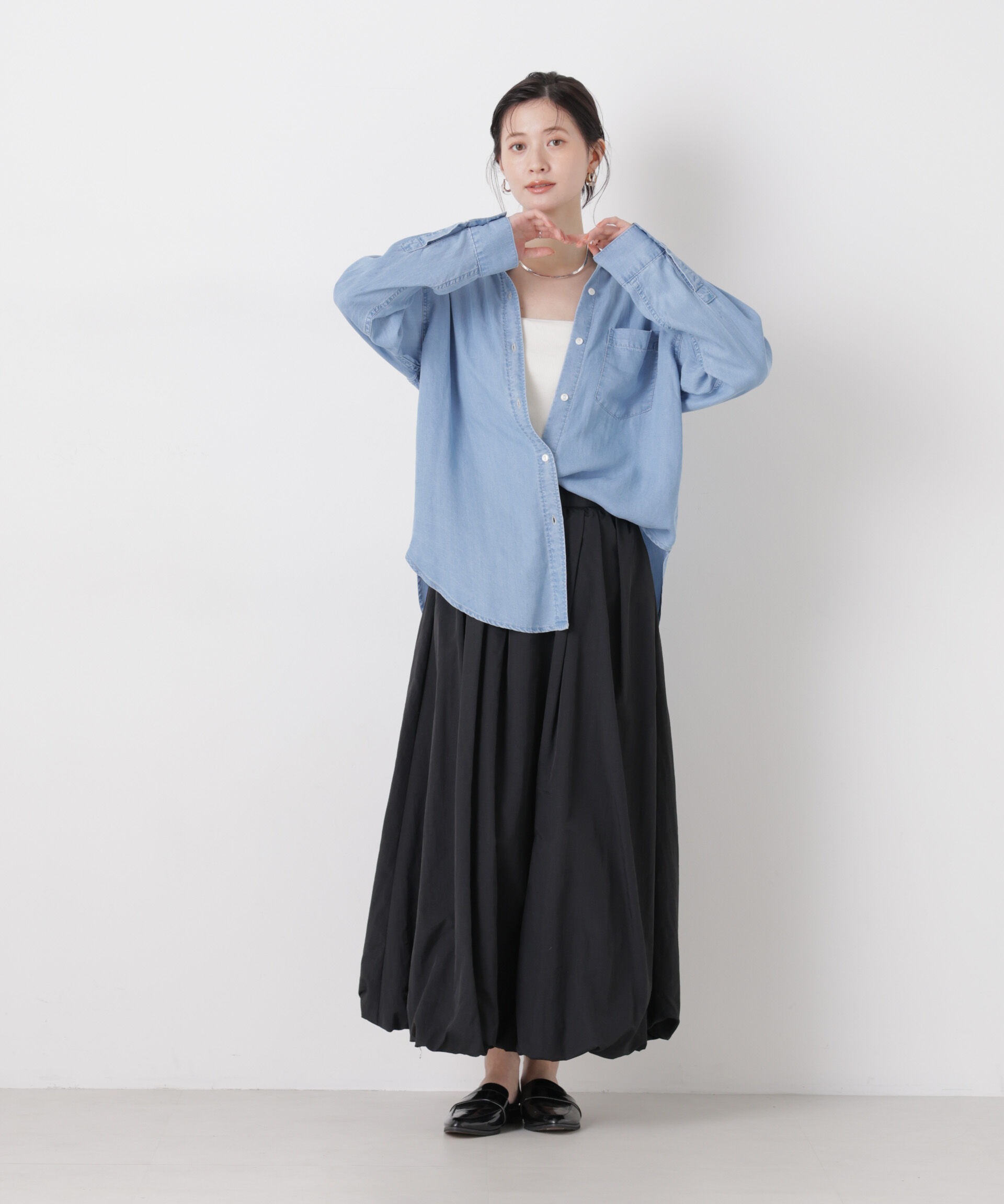 nano･universe「ナイロンタッサーバルーンスカート」|スカート|